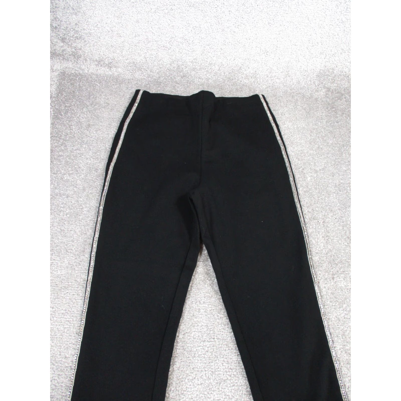 Zara Zara Leggings Womens Medium Black Studded Side Stripe Size 32" / US 10 / IT 46 - 2 Thumbnail