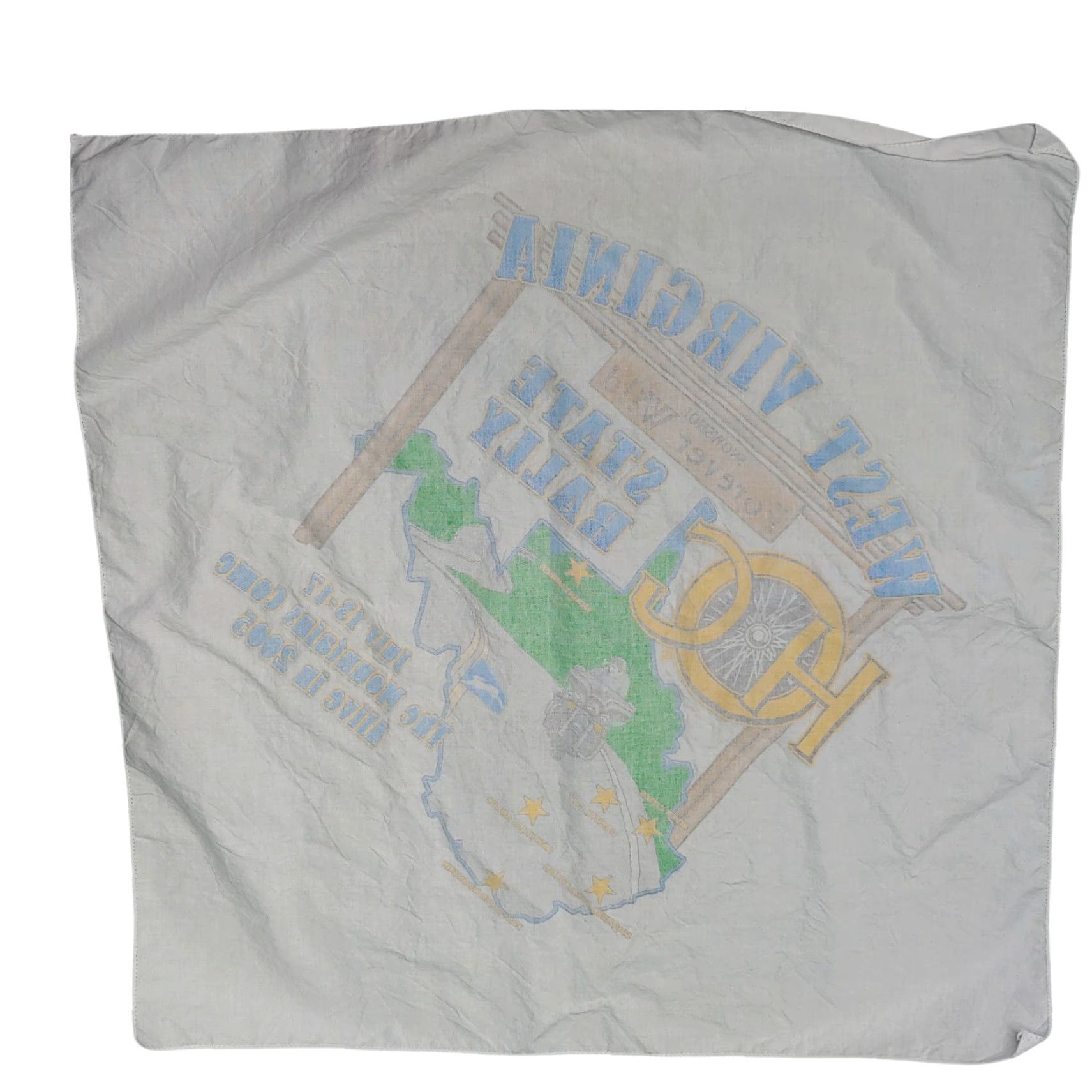 The Mountain WV HOG State Rally Bandana 21" White Cotton Snowshoe Mountain 2005 Mens Size ONE SIZE - 3 Thumbnail