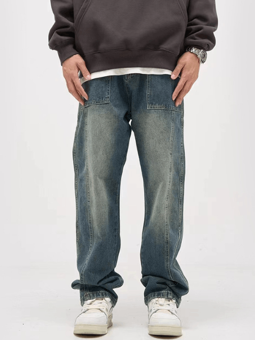 Japanese Brand × Jean American retro washed distressed loose all-match jeans Size US 32 / EU 48 - 1 Thumbnail