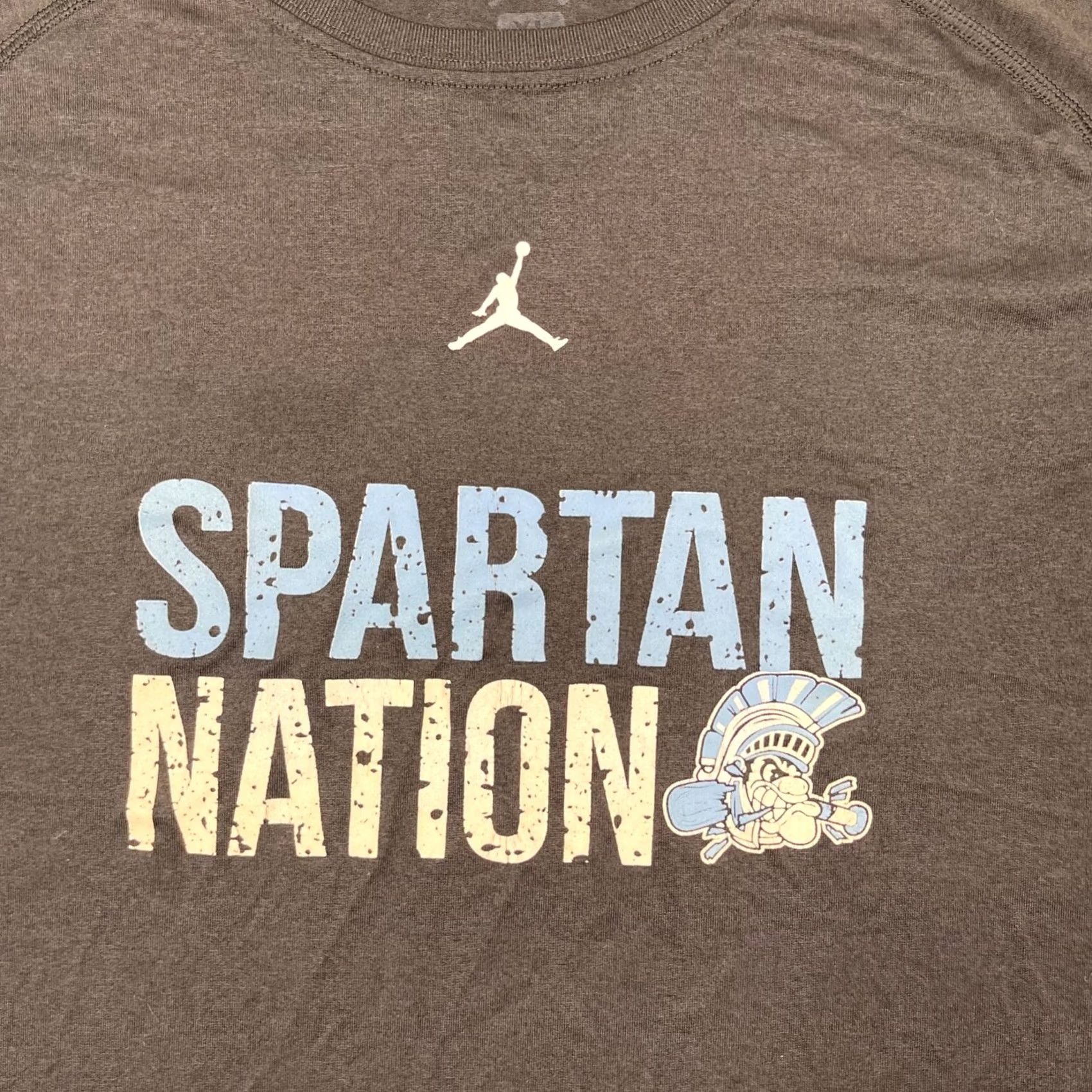 Jordan Brand Jordan T Shirt Mens XL Black Short Sleeve Spartan Nation Logo Performance Size US XL / EU 56 / 4 - 2 Thumbnail