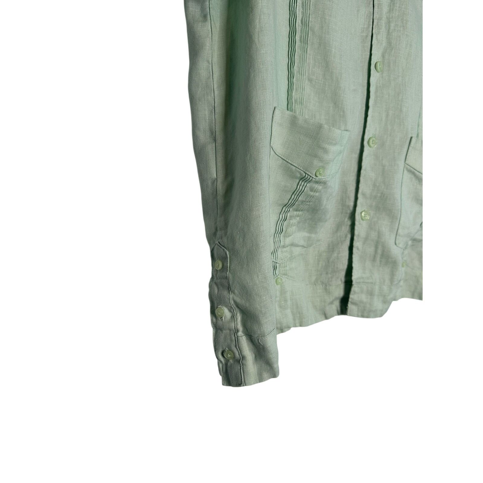 Cubavera Cubavera light green linen short sleeves shirt size medium Size US M / EU 48-50 / 2 - 11 Thumbnail