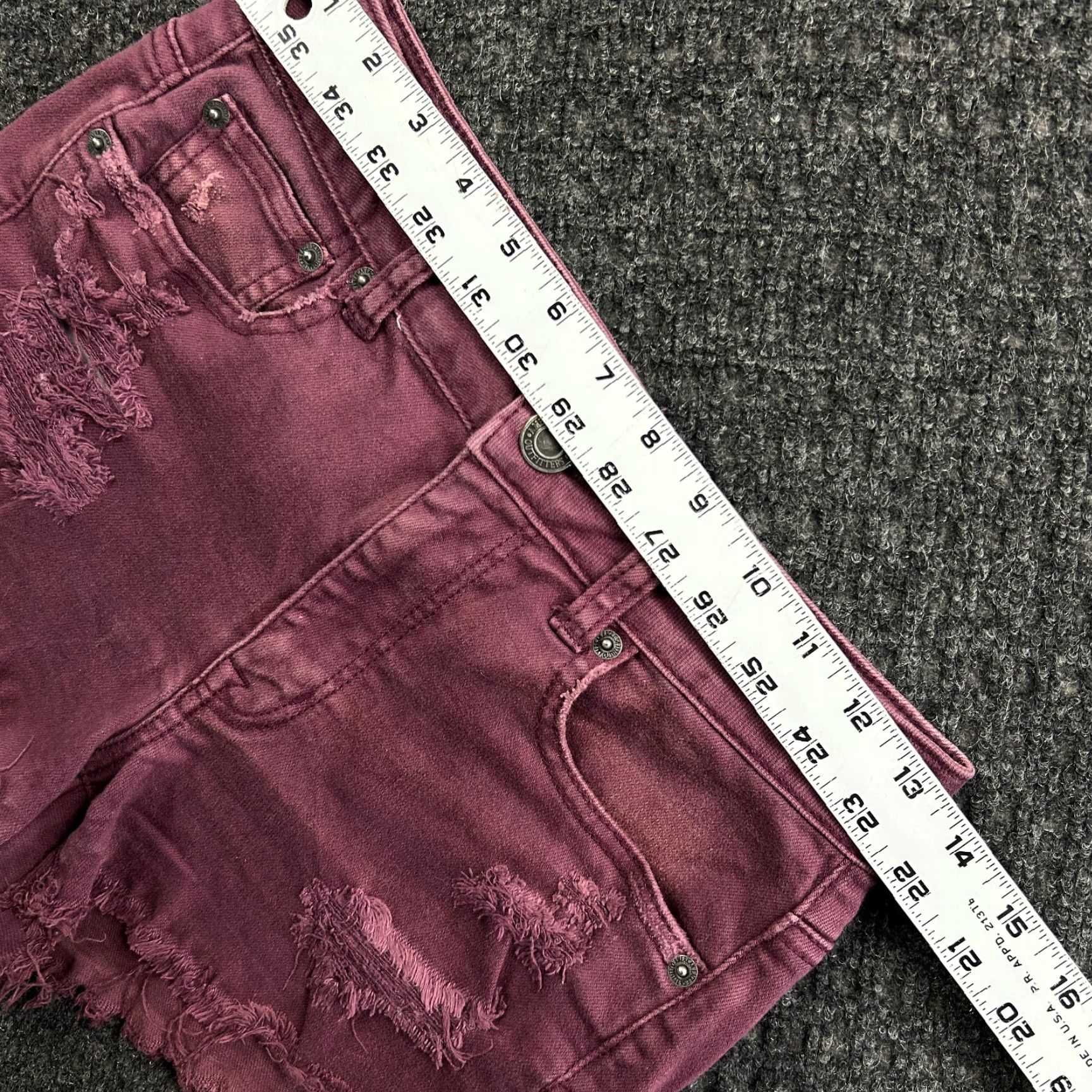 American Eagle Outfitters VINTAGE American Eagle Outfitters Jeans Shorts Womens 2 Stretch Denim Distressed Fringe Booty 2" Size 26" / US 2 / IT 38 - 6 Thumbnail
