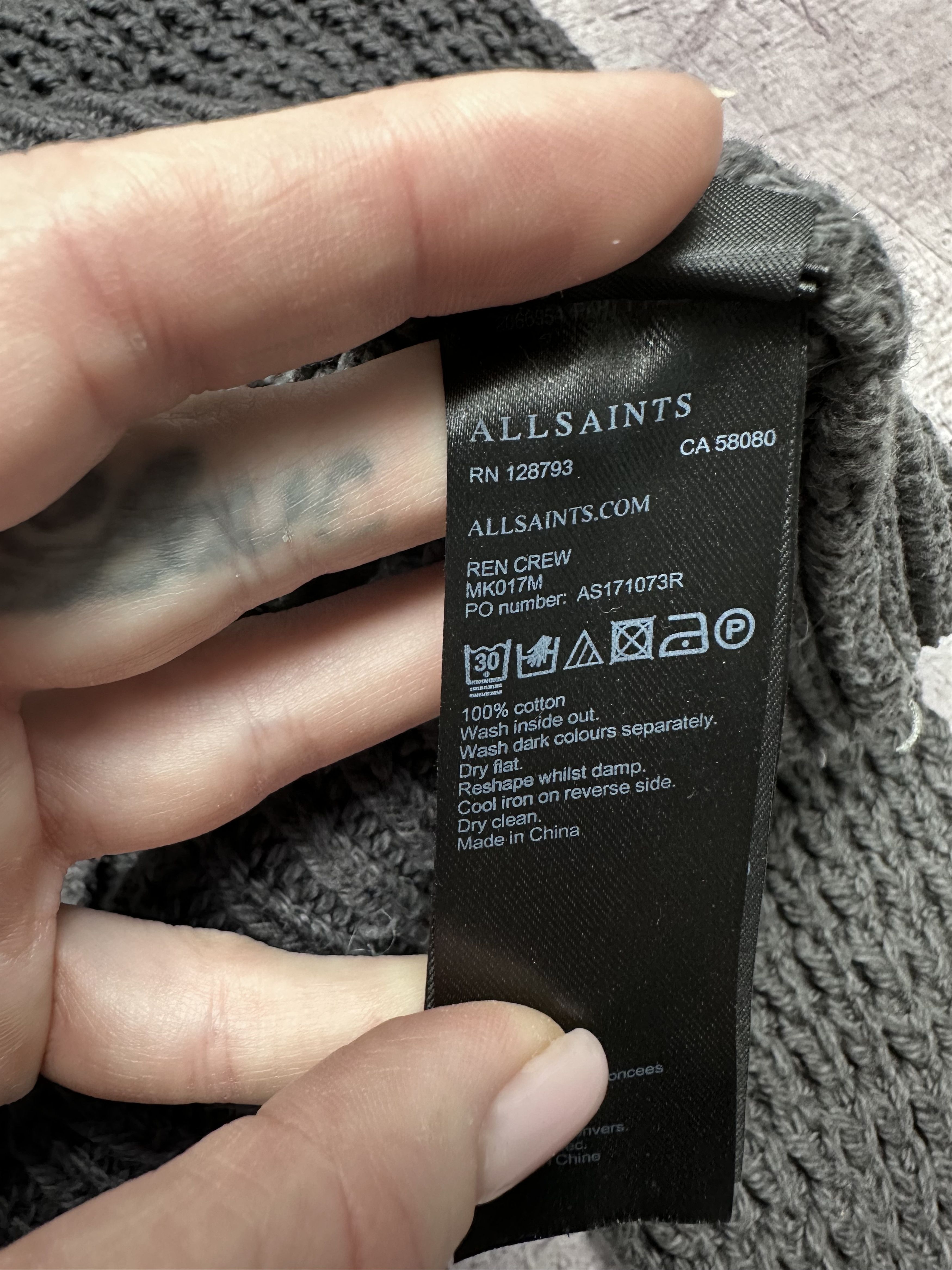Allsaints Allsaints Mens Ren Crew Neck Knit Sweater Size US M / EU 48-50 / 2 - 4 Thumbnail