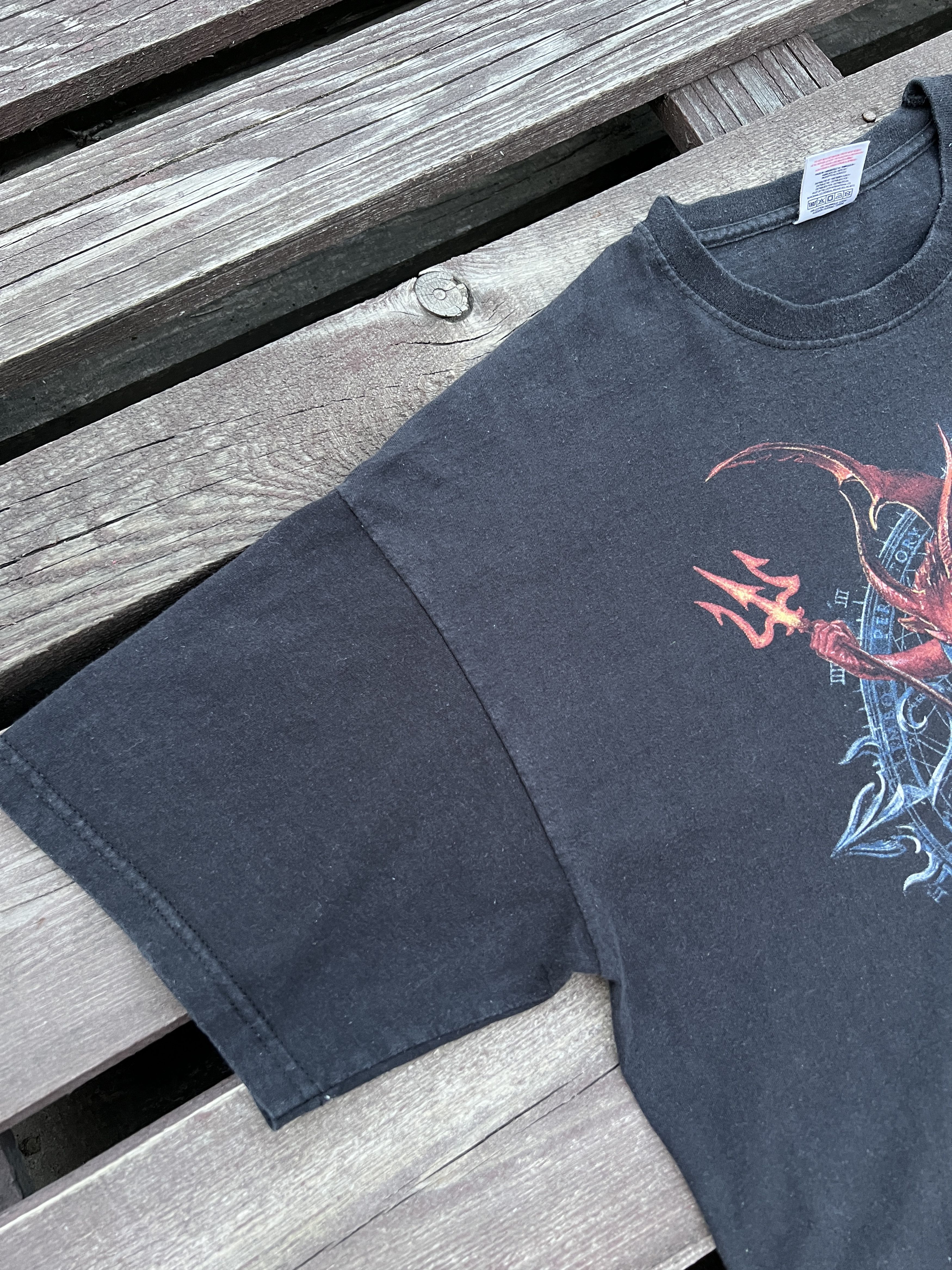 Fruit Of The Loom Vintage 2000s Alchemy Gothic Baphomet T-shirt Size US L / EU 52-54 / 3 - 4 Thumbnail