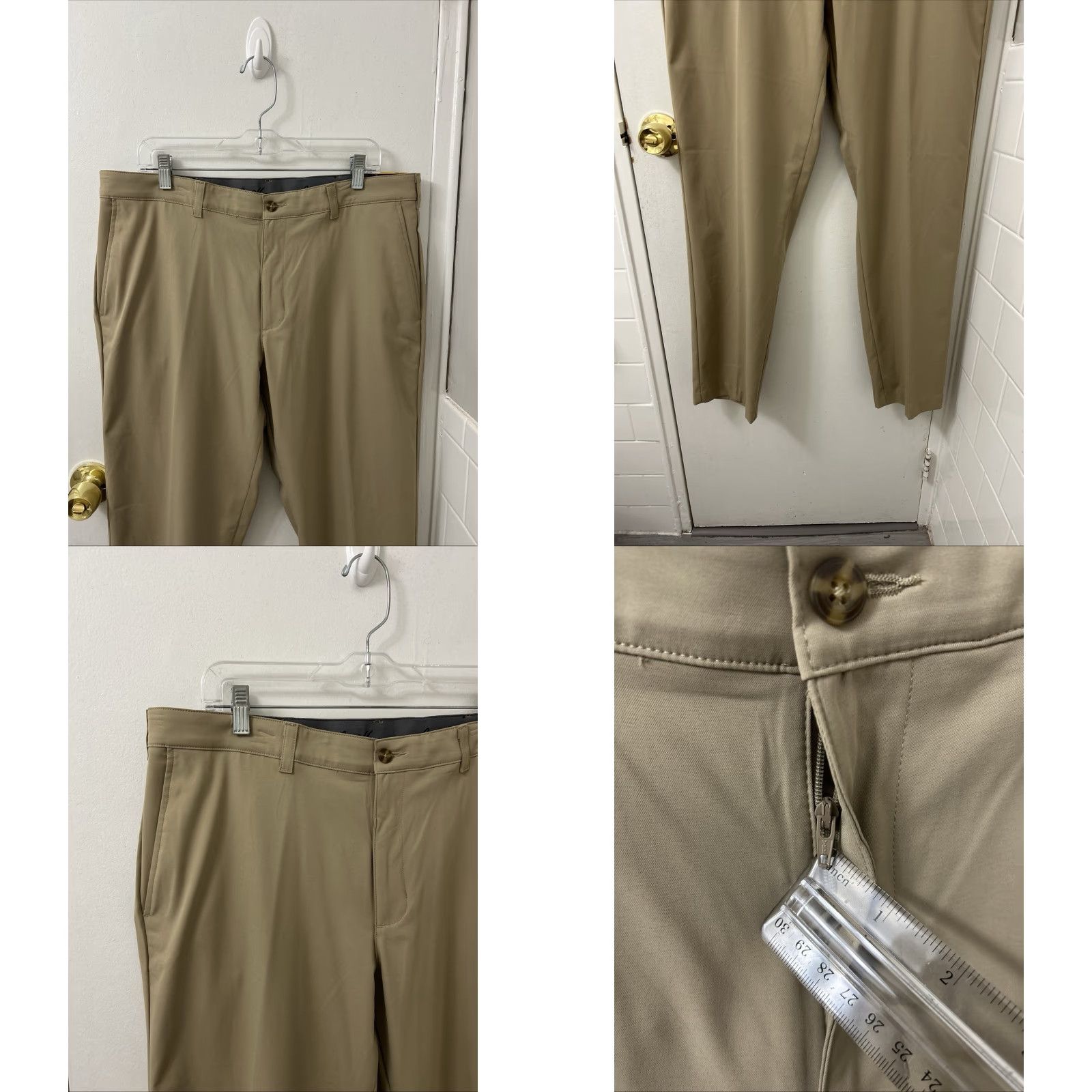 Hogan Ben Hogan Performance Pants Mens 36x32 Tan Khakis UPF50 Moisture Wicking Stretch NWT Hat? Size US 36 / EU 52 - 8 Thumbnail