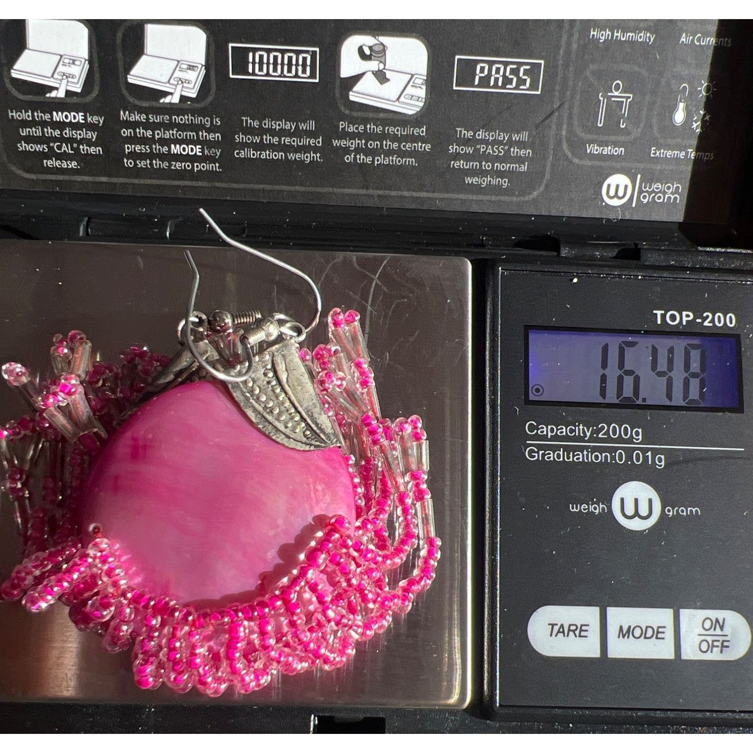 Other Vintage Pink Dyed Shell Beaded Dangle Earrings Silver Tone 4 Size ONE SIZE - 5 Thumbnail