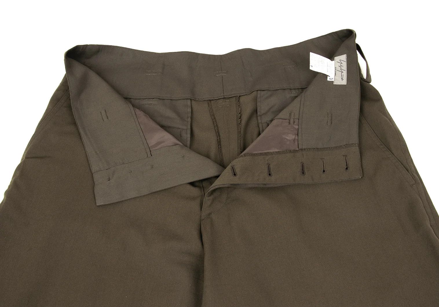 Yohji Yamamoto Wool Wide Pants Khaki