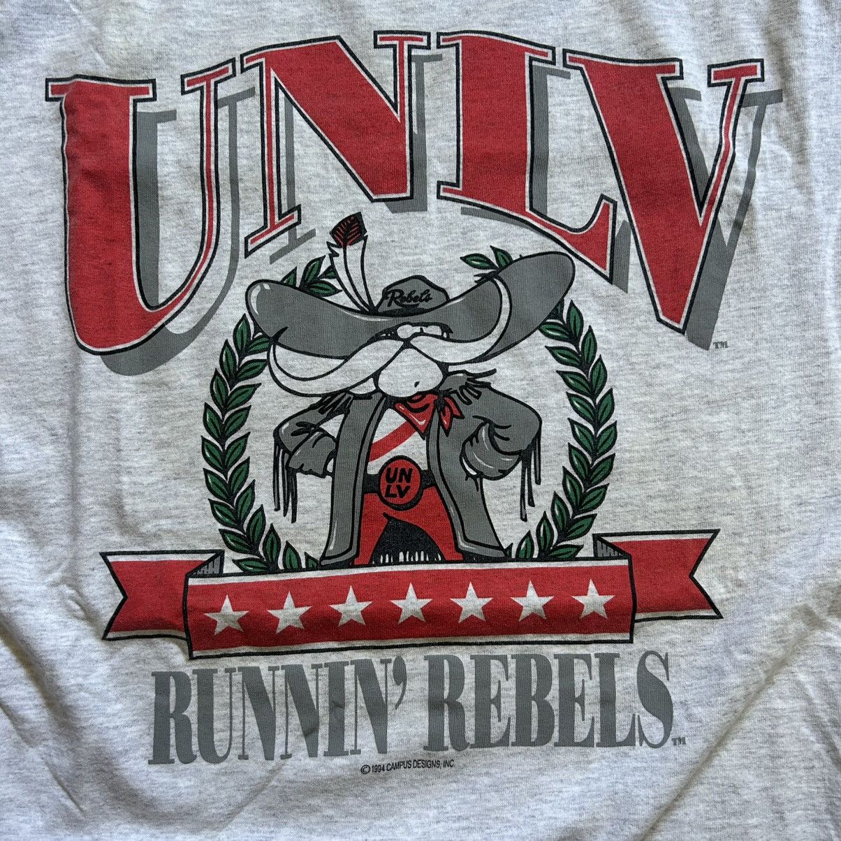 Vintage just for feet UNLV Runnin’ Rebels heather ash single stitch Size US XL / EU 56 / 4 - 4 Thumbnail