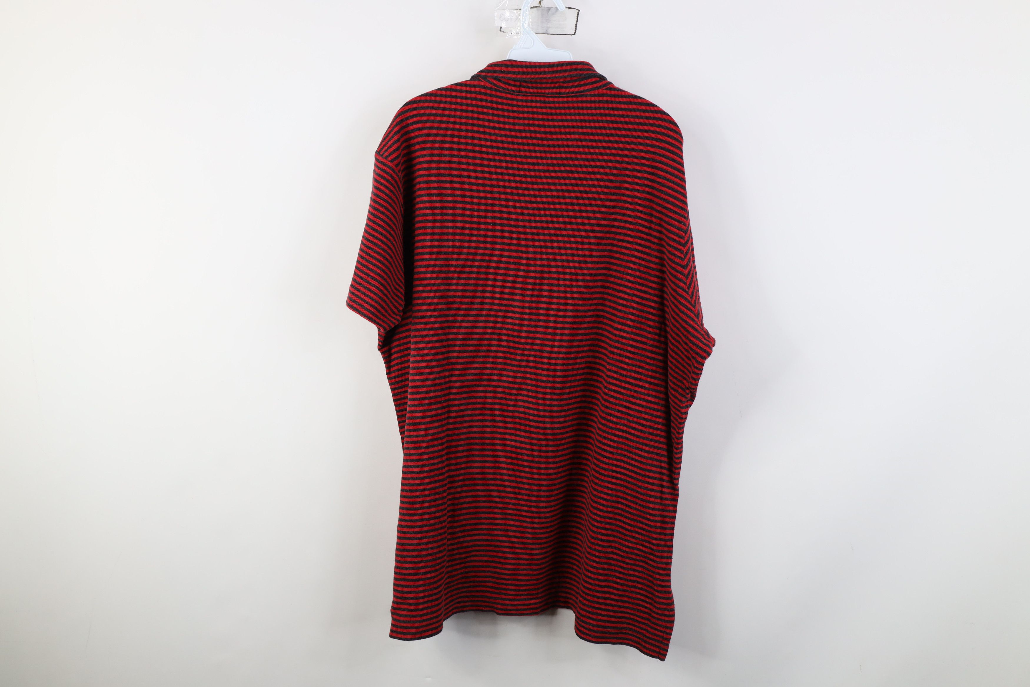 Ralph Lauren Vintage 90s Ralph Lauren Waffle Knit Golf Polo Shirt Red Size US XL / EU 56 / 4 - 10 Thumbnail