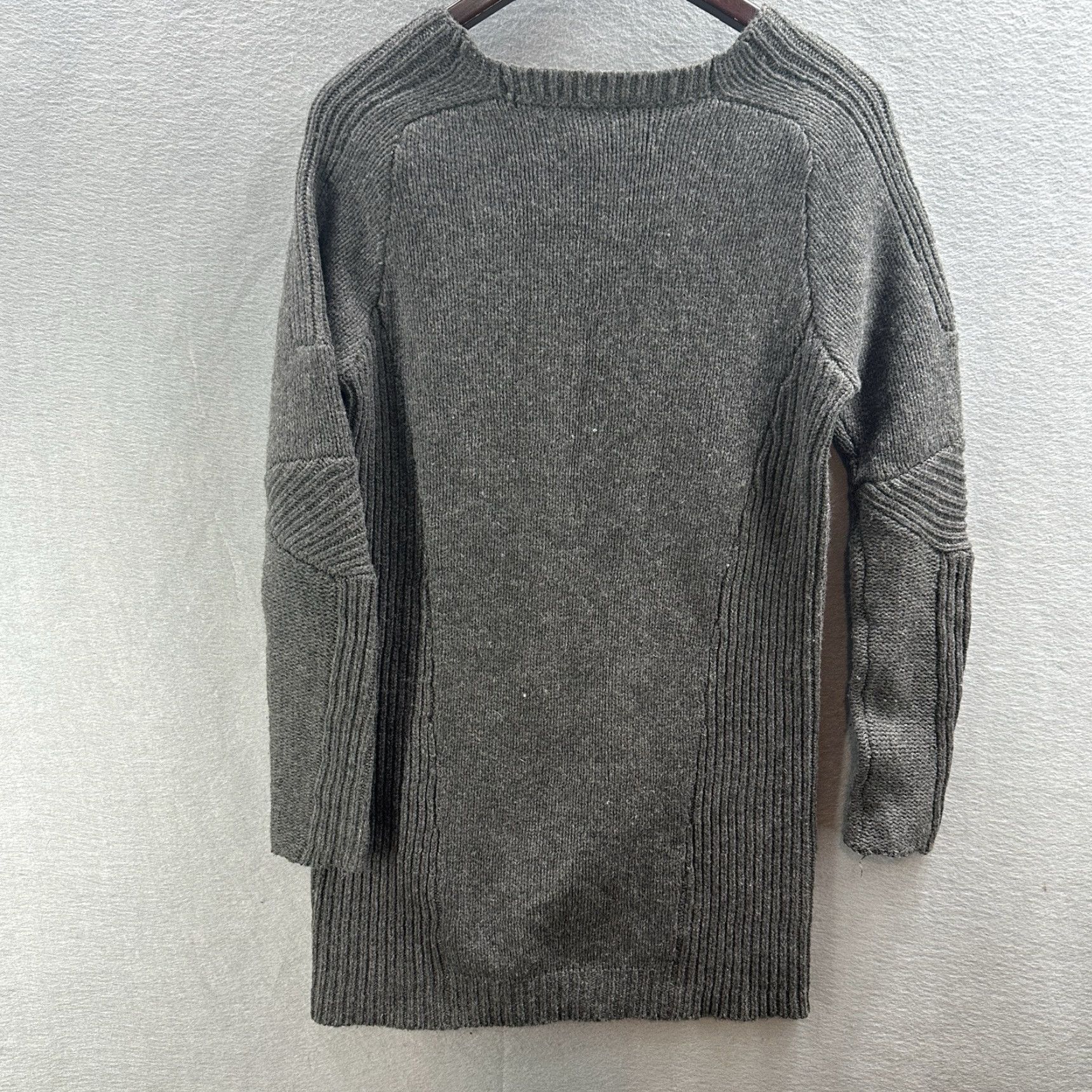 Allsaints AllSaints Sweater Dress Women XS Gray Knit Ribbed Square Neck Pullover Short Solid Vintage: No Size XS / US 0-2 / IT 36-38 - 7 Thumbnail