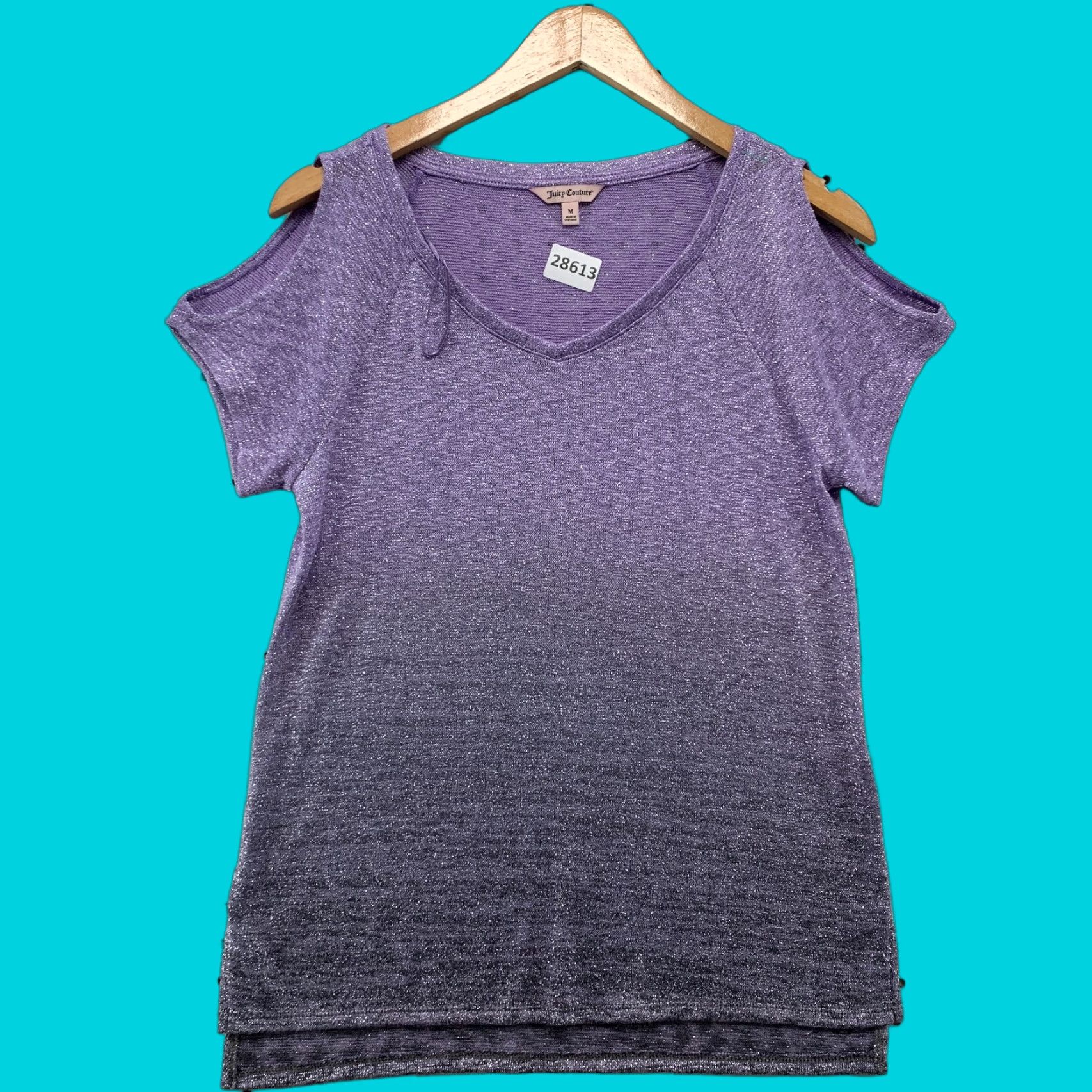Juicy Couture VINTAGE Juicy Couture T-Shirt Womens Medium V-Neck Purple Gradient Short Sleeve Basic NWT Womens Size M / US 6-8 / IT 42-44 - 1 Thumbnail