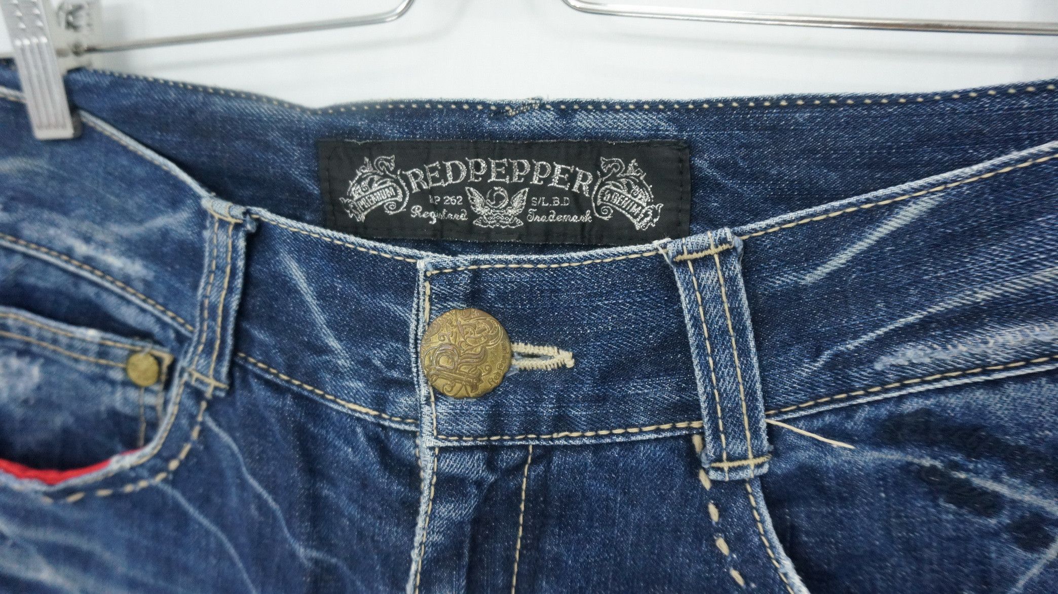 Japanese Brand Red Pepper Japan Co Reworked Embroidered Beads Pocket Jeans Size US 29 - 5 Thumbnail