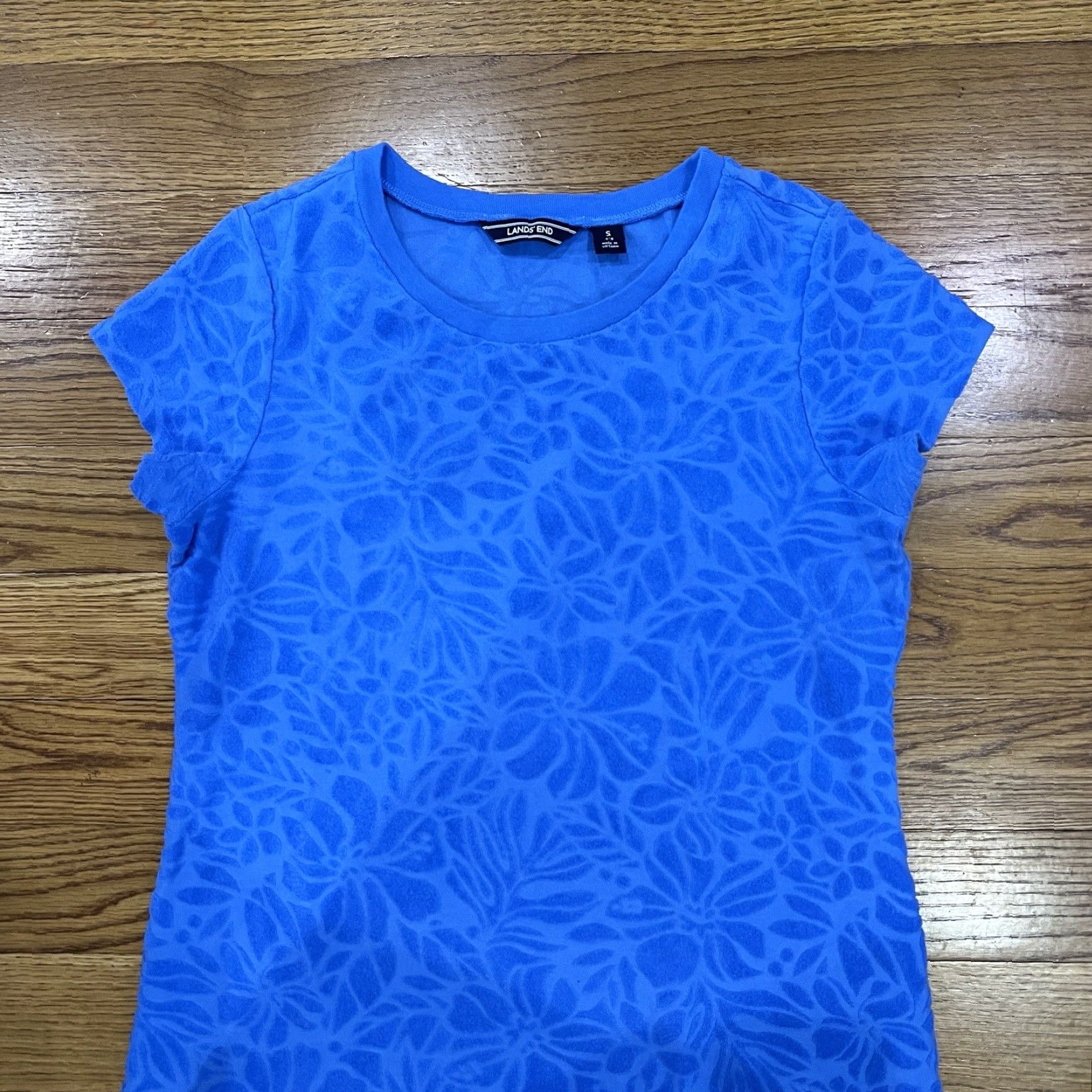 Lands' End Lands' End Women's Dress Floral A-Line Sleeveless Knee Length Spring Summer Fall Blue Size 6-8 Size S / US 4 / IT 40 - 2 Thumbnail