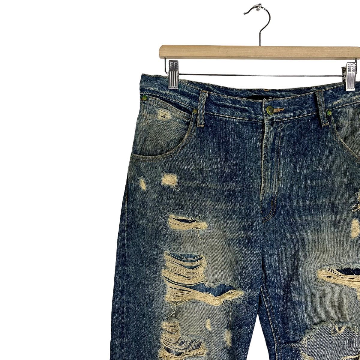 If Six Was Nine 🔥 TTU EXHIBITION DISTRESSED DENIM BROKEN DYED Size US 34 / EU 50 - 6 Thumbnail