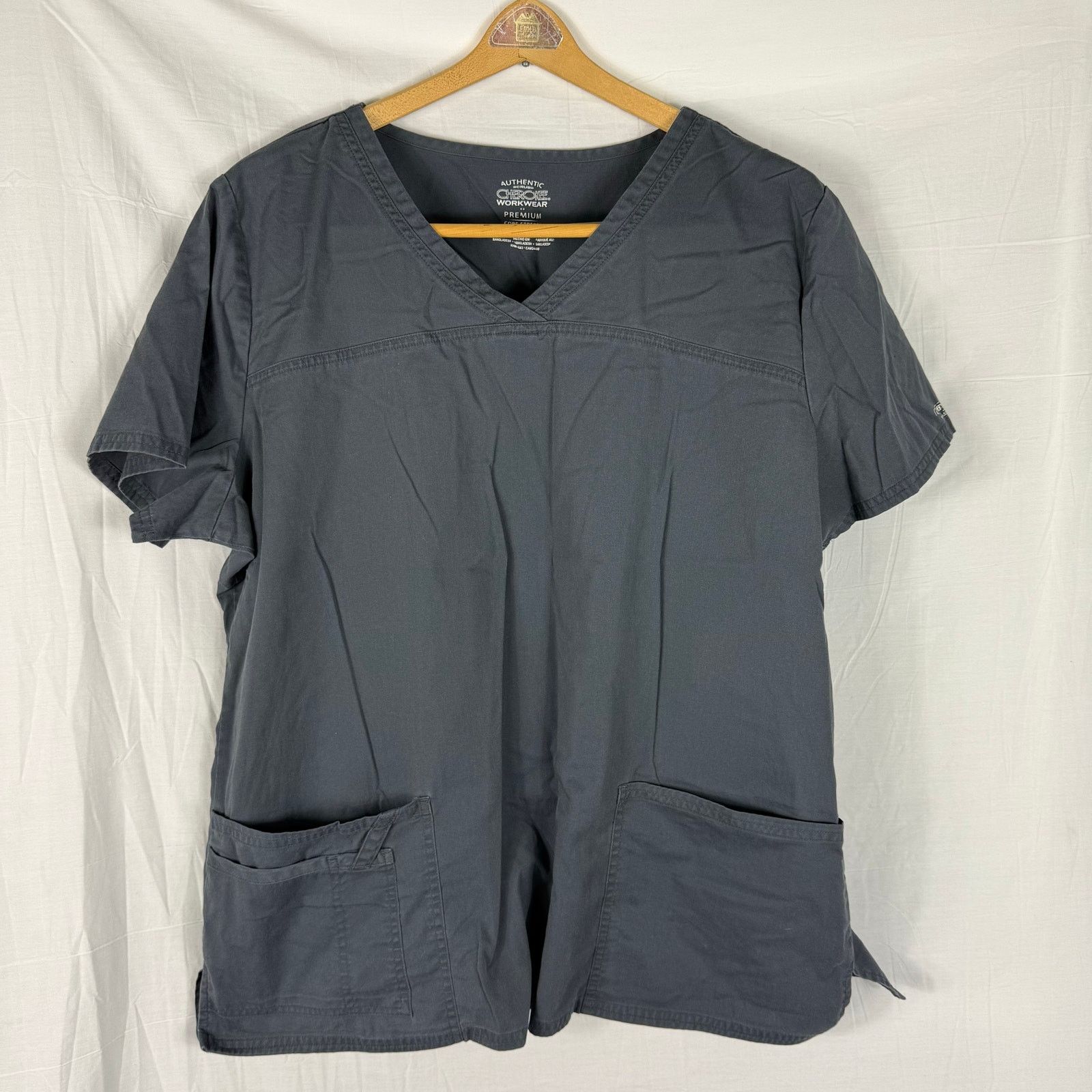 Cherokee Cherokee Scrub Top Lot of 2 XL Pockets Medical Blue Gray Size US L / EU 52-54 / 3 - 3 Thumbnail