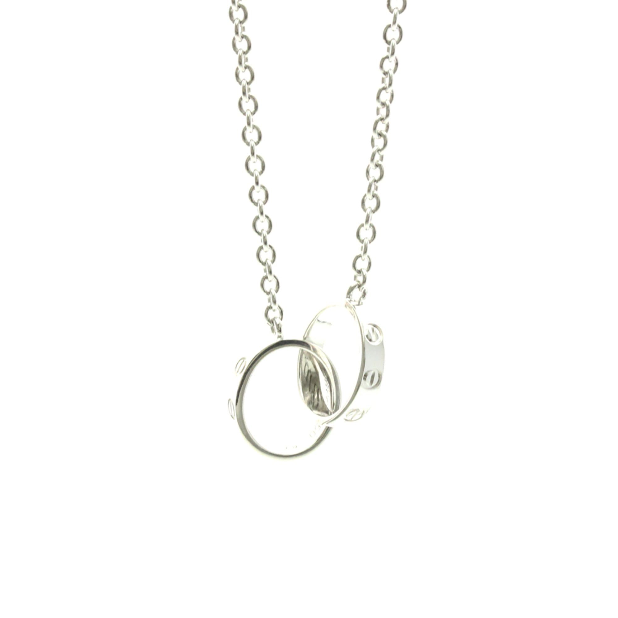 Cartier Baby Love Necklace White Gold (18K) No Stone WomenMen Fashion Pendant Necklace (Silver)