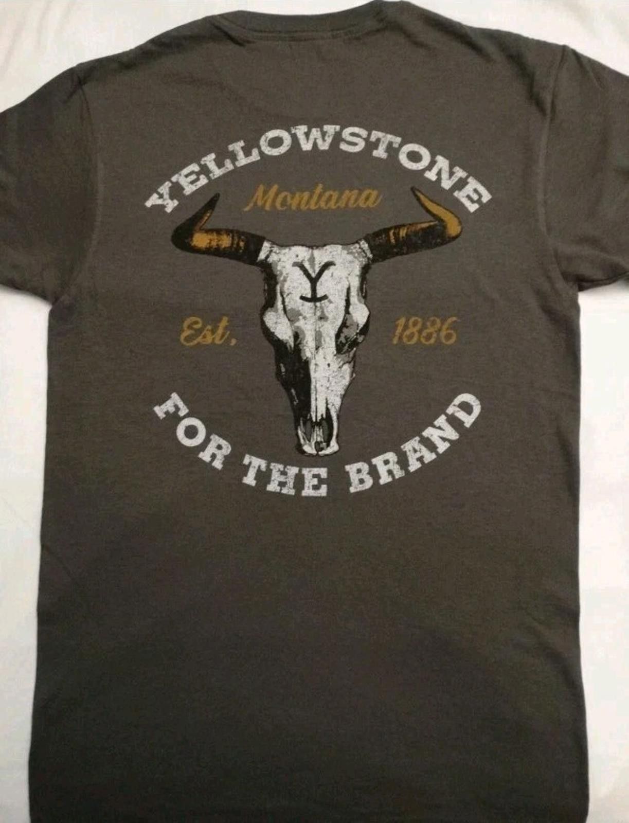 Changes Yellowstone Cattle Skull Dutton Ranch Charcoal T-Shirt Size US M / EU 48-50 / 2 - 2 Thumbnail
