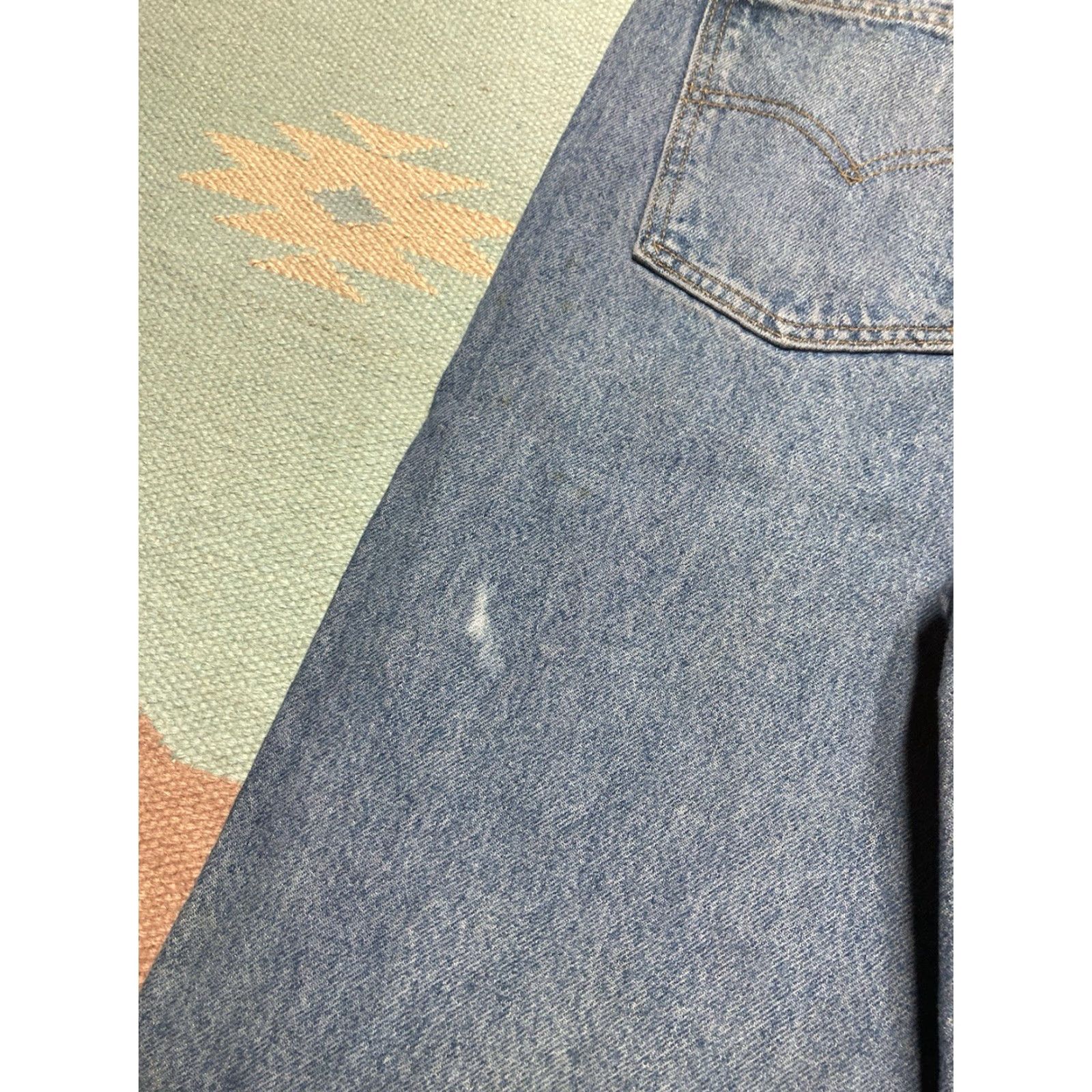 Levi's VINTAGE Levi’s 505 Jeans Straight Regular Fit Light Wash 35x33 Orange Tab Men Jeans Size US 35 - 3 Thumbnail