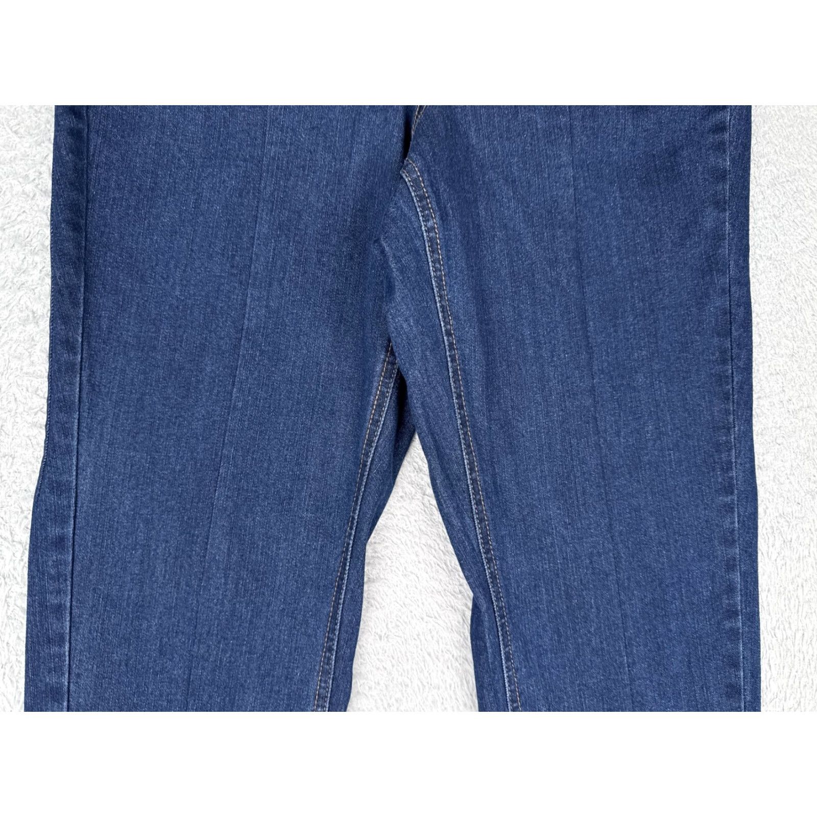 Vintage Unbranded Jeans Women 27x25 Dark Wash Elastic Back Waist Cuffed Ankle Front Seam High Rise Size 27" / US 4 / IT 40 - 3 Thumbnail