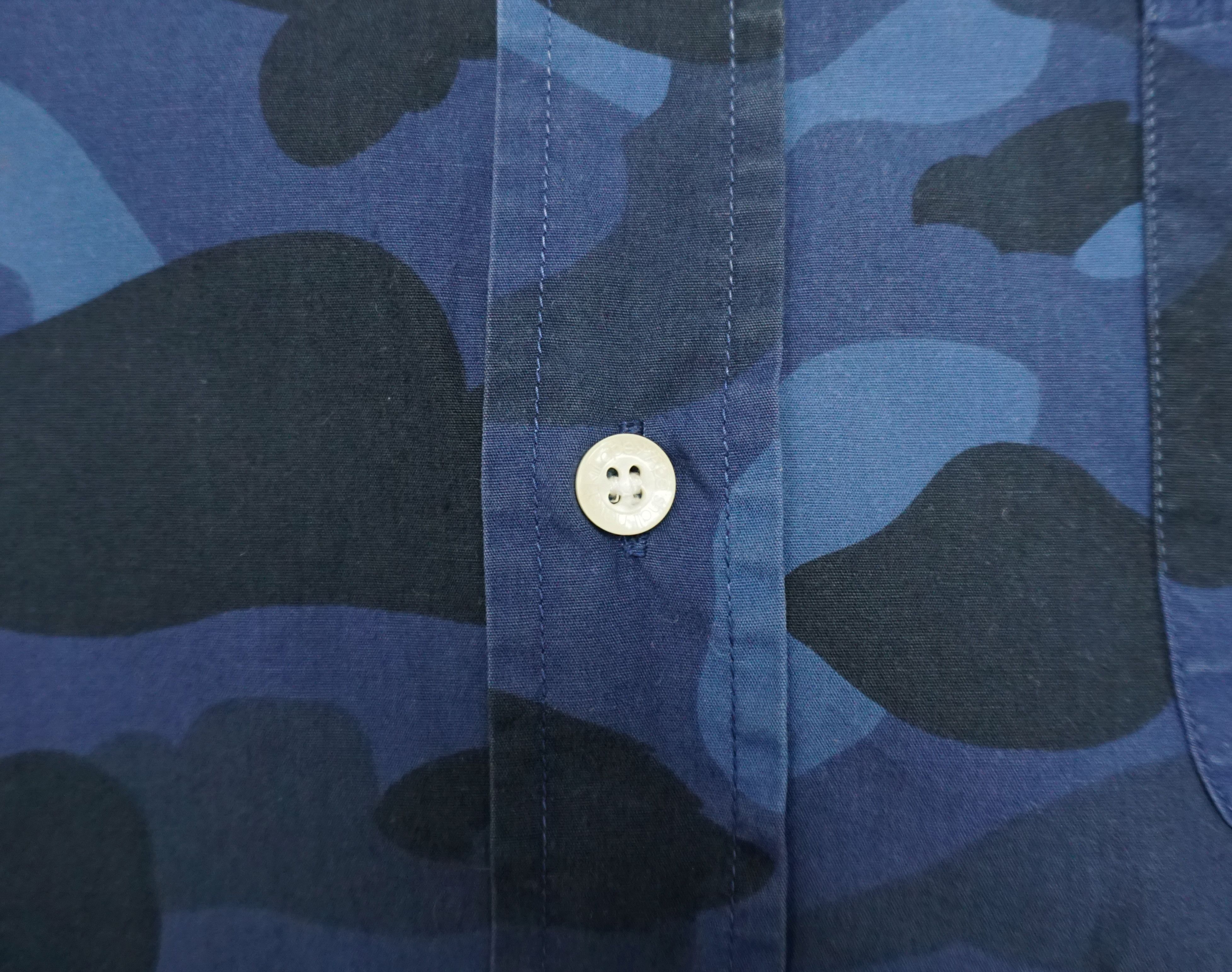 Bape × Vintage A Bathing Ape Blue Camouflage Button up Shirt Size US XL / EU 56 / 4 - 3 Thumbnail