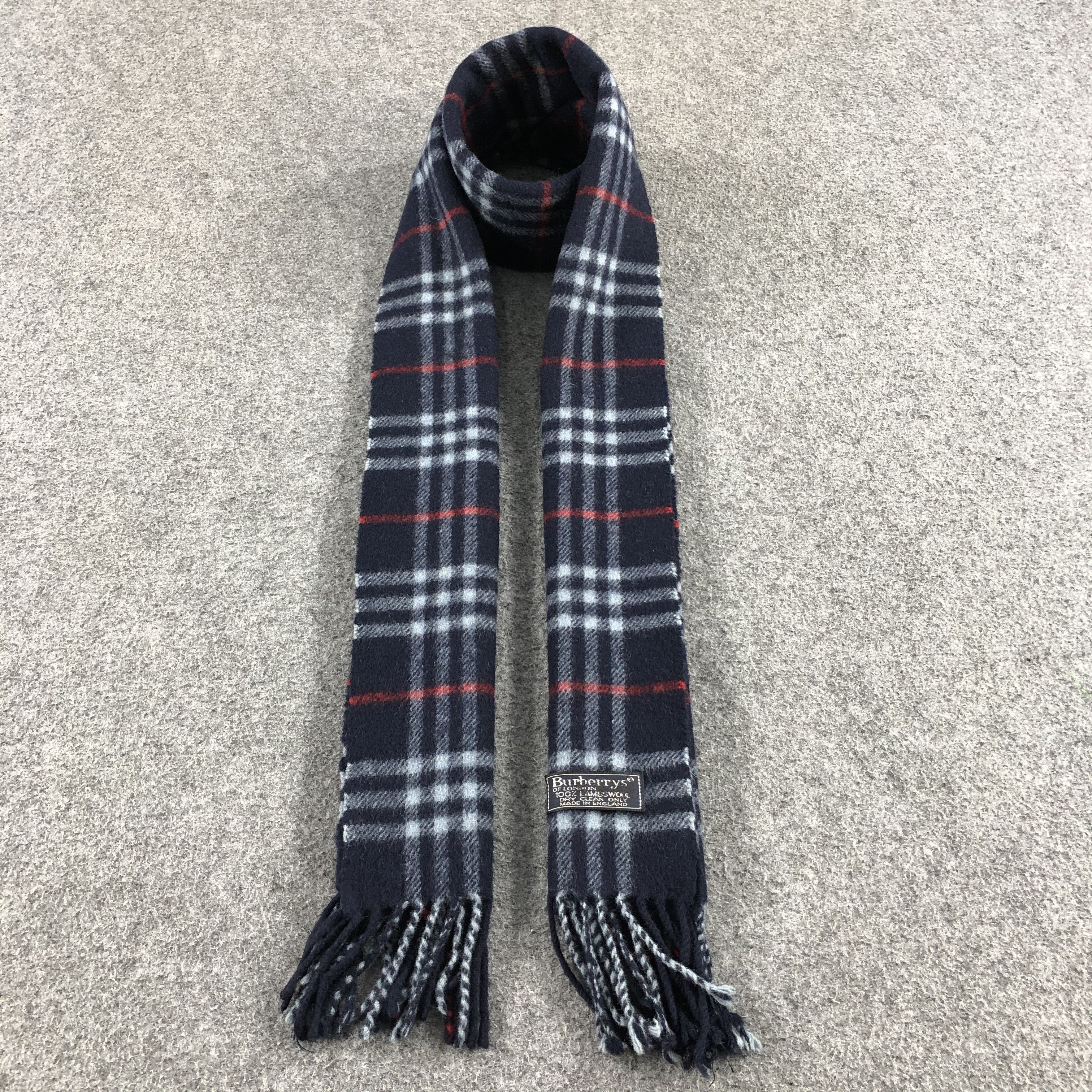 Burberry Burberrys Nova Check Blue Wool Scarf Muffler V695 Size ONE SIZE - 1 Thumbnail