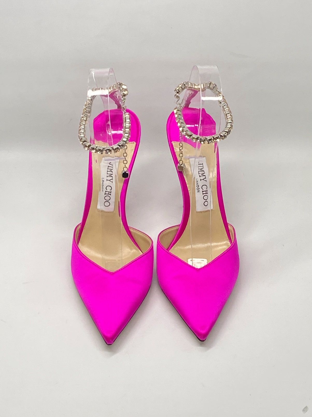 Jimmy Choo Jimmy Choo Saeda Satin Crystal Ankle-Strap Pumps size 39 Size US 9 / IT 39 - 3 Thumbnail