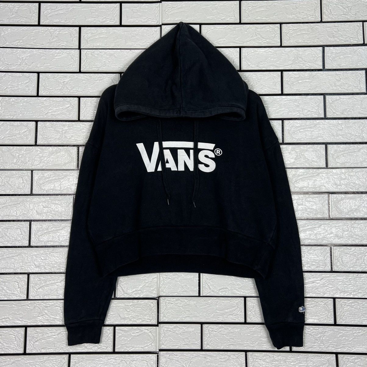 Vans VANS Big Logo Cropped Pullover Hoodie Sweatshirt #4083-C186 Size ONE SIZE - 1 Thumbnail