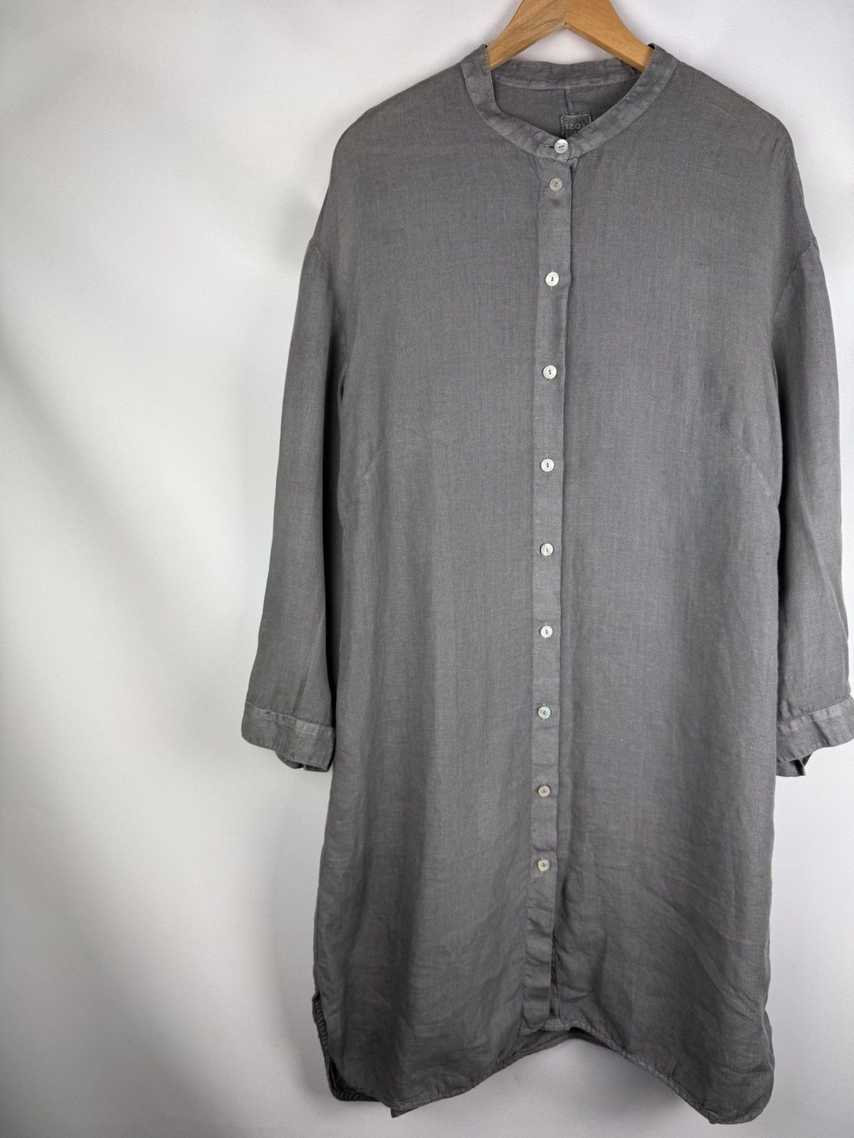 120% Lino 120% Lino Long Sleeve Linen Button Up Lagenlook Shirt Dress Size XL / US 12-14 / IT 48-50 - 2 Thumbnail