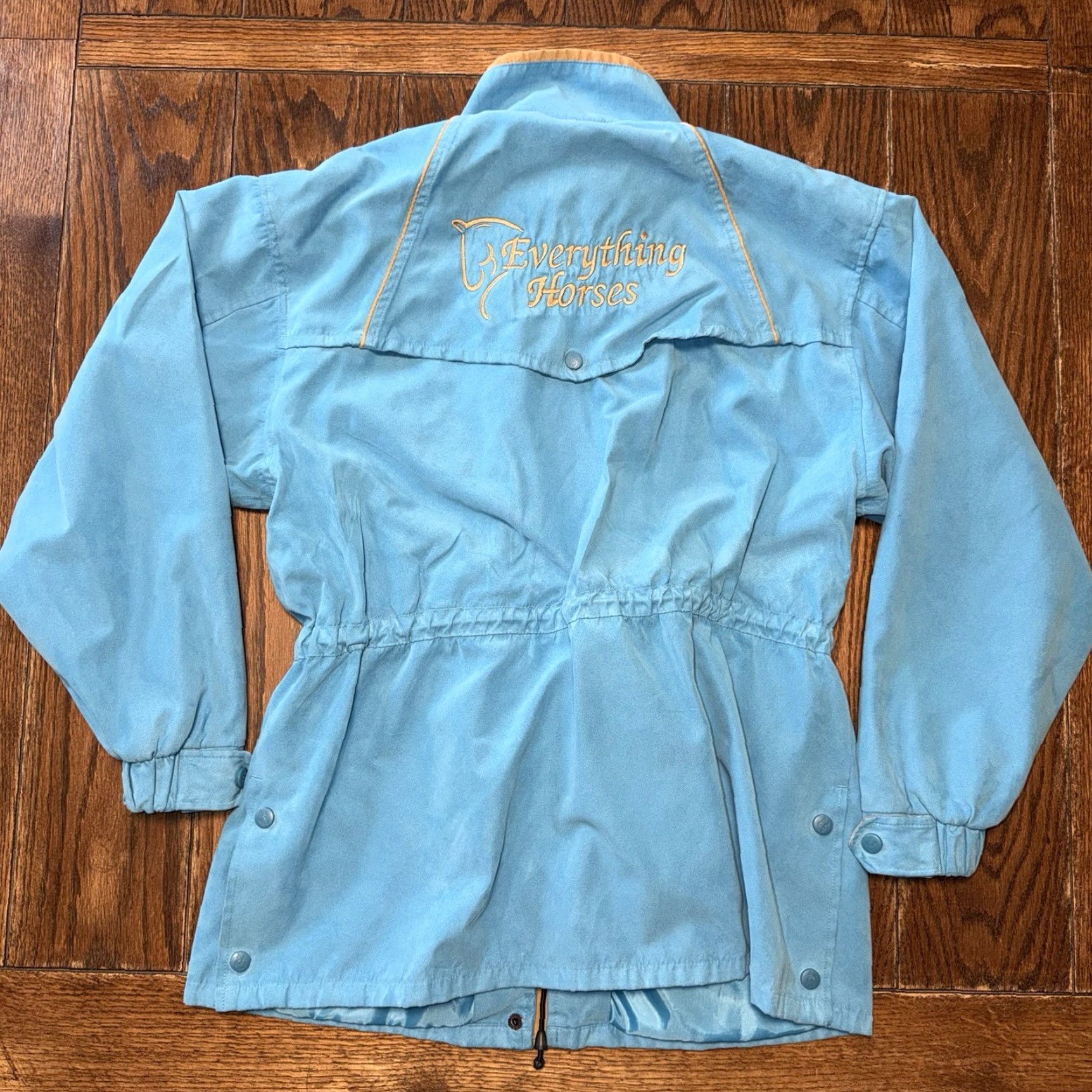 Vintage Outback Trading Ranch Jacket Microsuede Medium Blue Women Regular Zipper Pockets All Seasons Horse Western Casual Workwear Size M / US 6-8 / IT 42-44 - 2 Thumbnail
