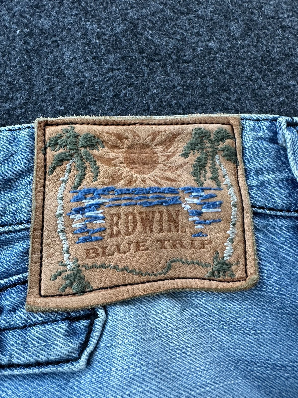 Edwin × If Six Was Nine × Vintage Vintage Edwin Blue Trip Distressed Hawaian Denim D166 Size US 28 / EU 44 - 17 Thumbnail