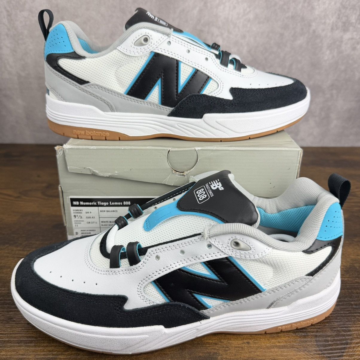 New Balance NEW New Balance Numeric 808 Tiago Lemos White Aqua NM808BYS Size US 9.5 / EU 42-43 - 2 Thumbnail