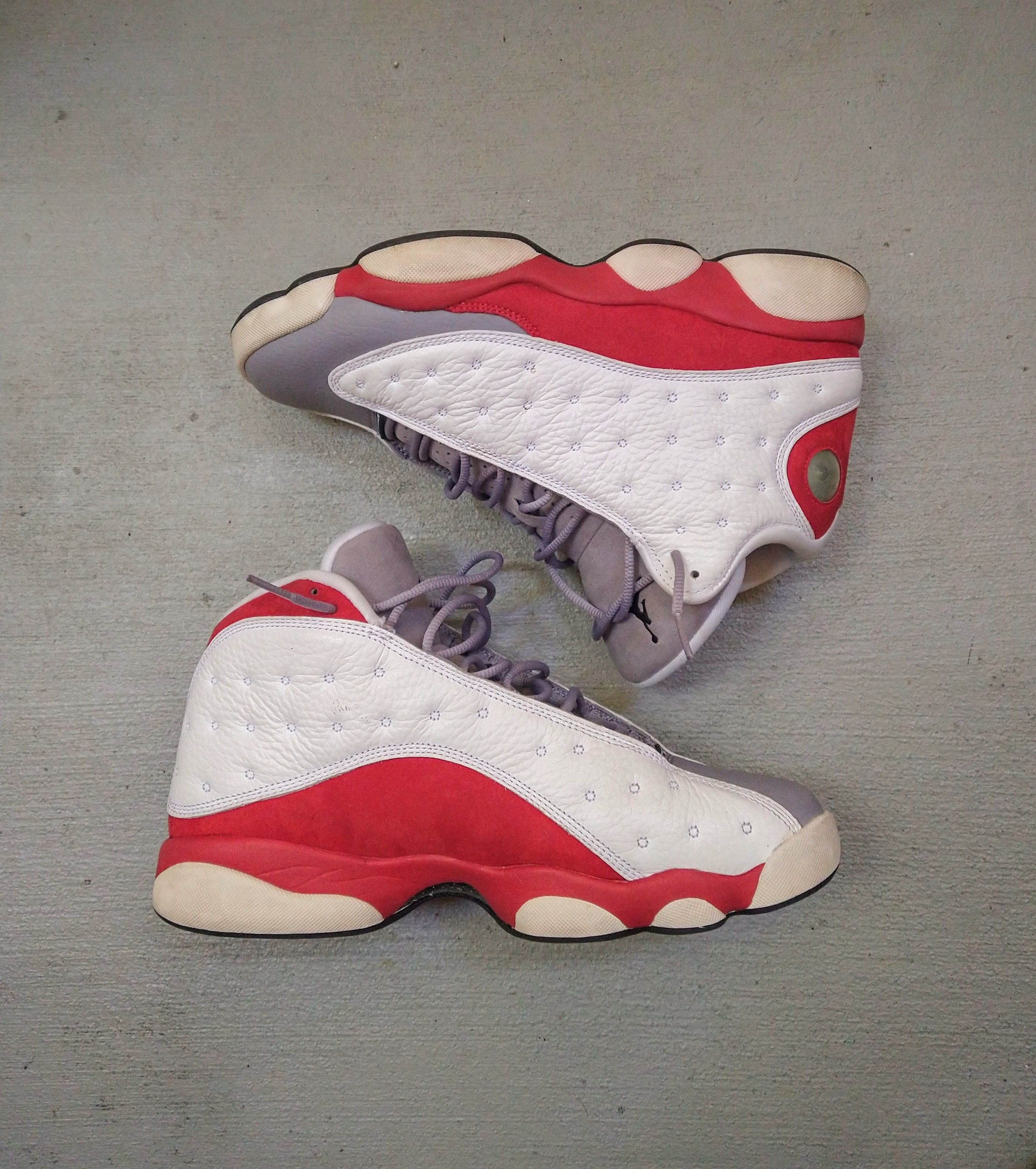 image of Jordan Nike Air Jordan 13 Gray Toe Size 10 Red 2014 414571-126 Shoes in Red/Gray/White, Men's