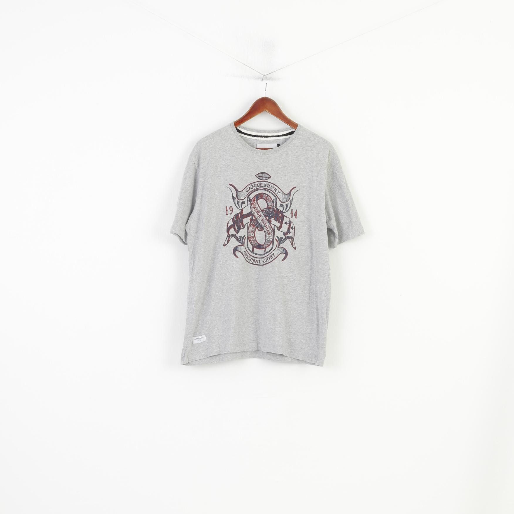 Vintage Canterbury Men L T-Shirt Grey Cotton Original Rugby 3381 Size US L / EU 52-54 / 3 - 1 Thumbnail