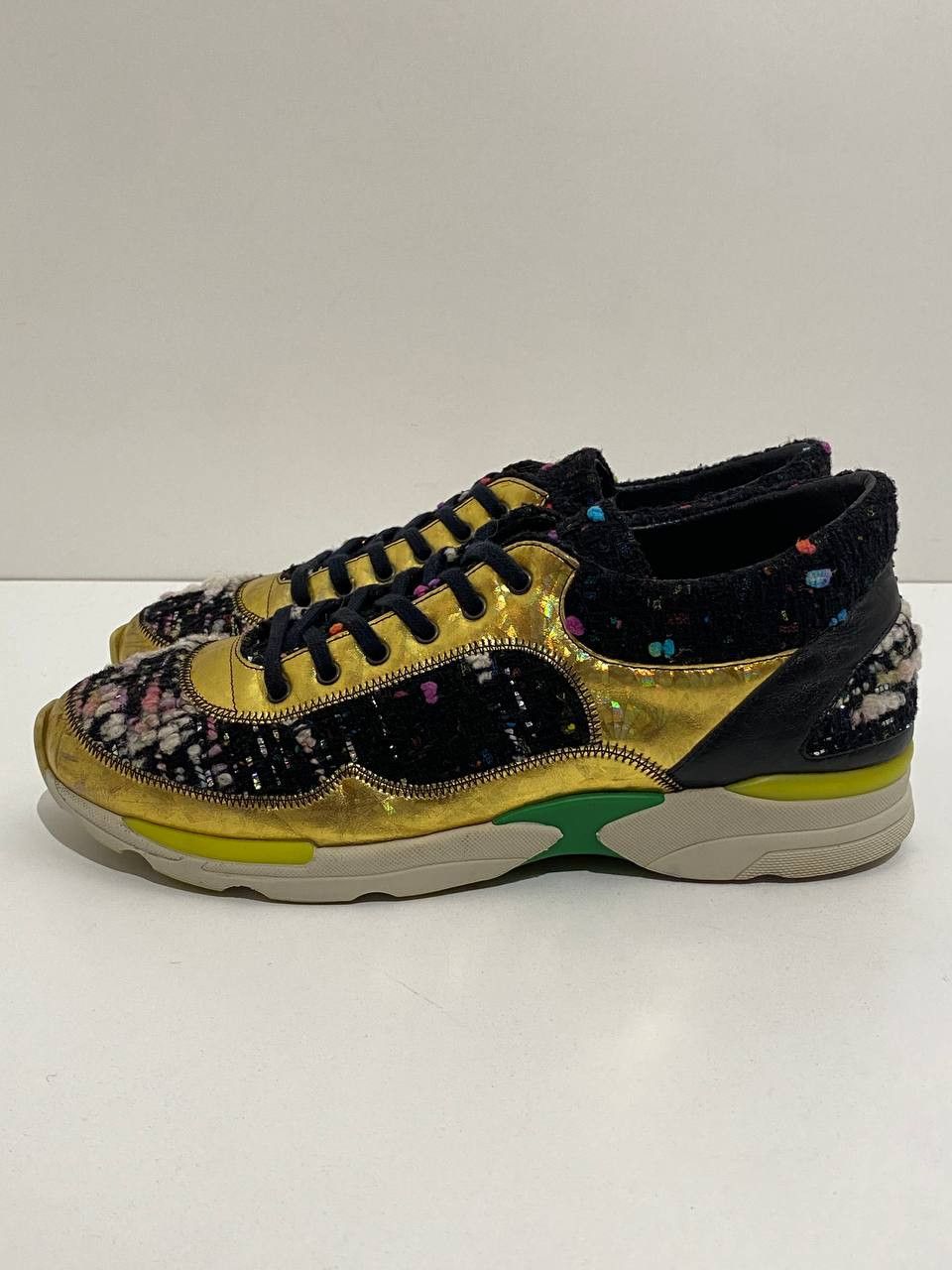 Chanel Chanel CC Logo Tweed Logo Shoes Low Top Sneakers Size US 9.5 / IT 39.5 - 4 Thumbnail
