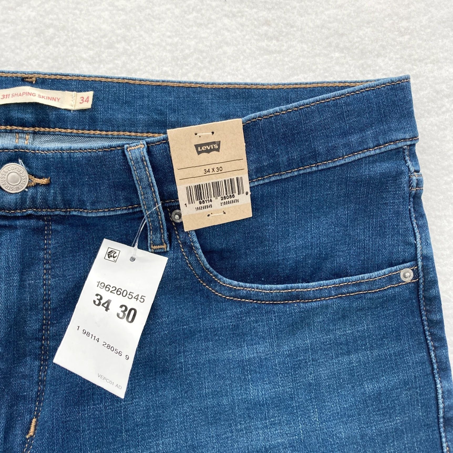 Levi's Levi's 311 Shaping Skinny Jeans Women's 34 Medium Wash Blue Stretch Denim Pants Jeans Size 24" / US 00 / IT 34 - 4 Thumbnail