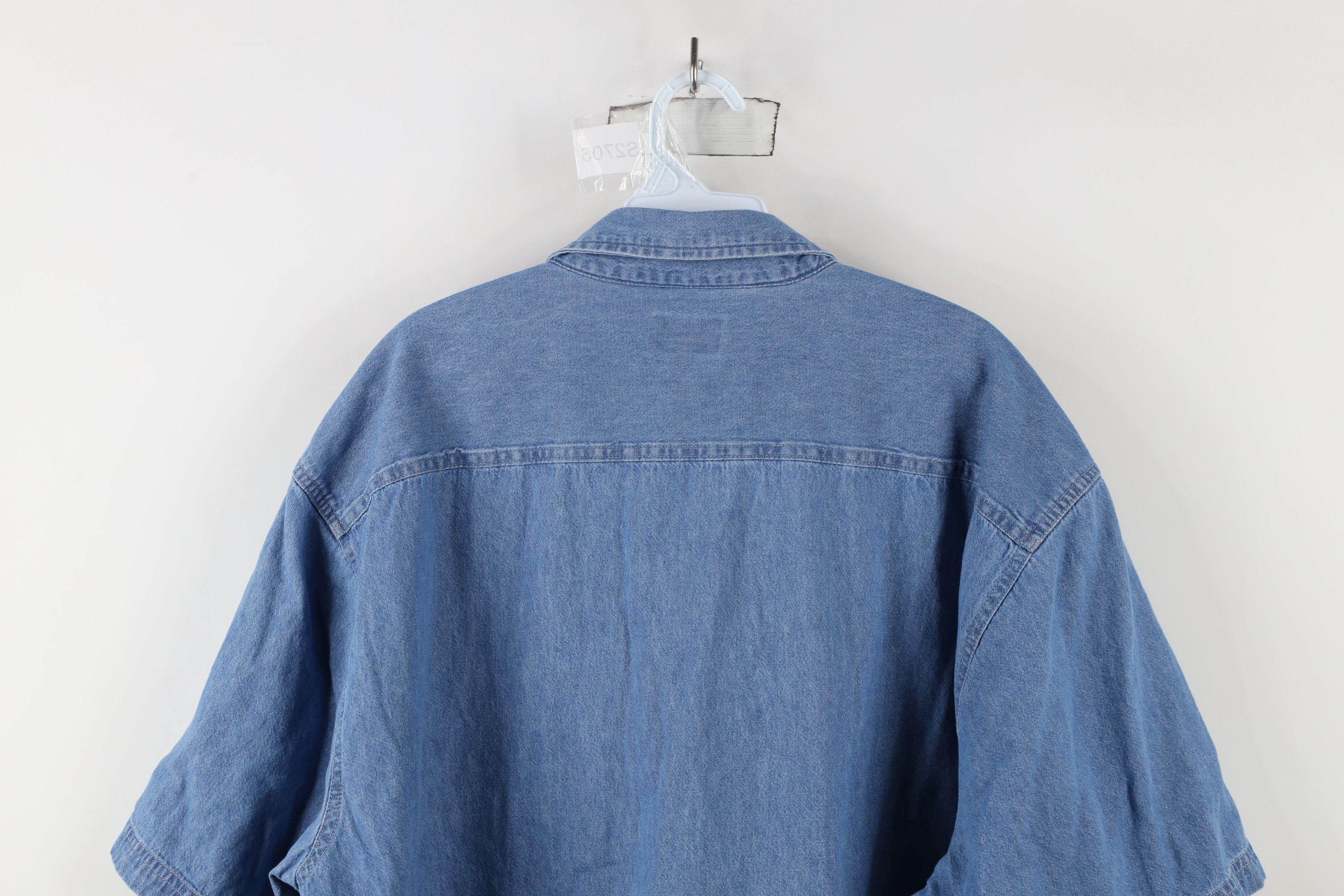 Vintage Vintage 90s Streetwear Short Sleeve Denim Jean Down Shirt Size US XXL / EU 58 / 5 - 9 Thumbnail