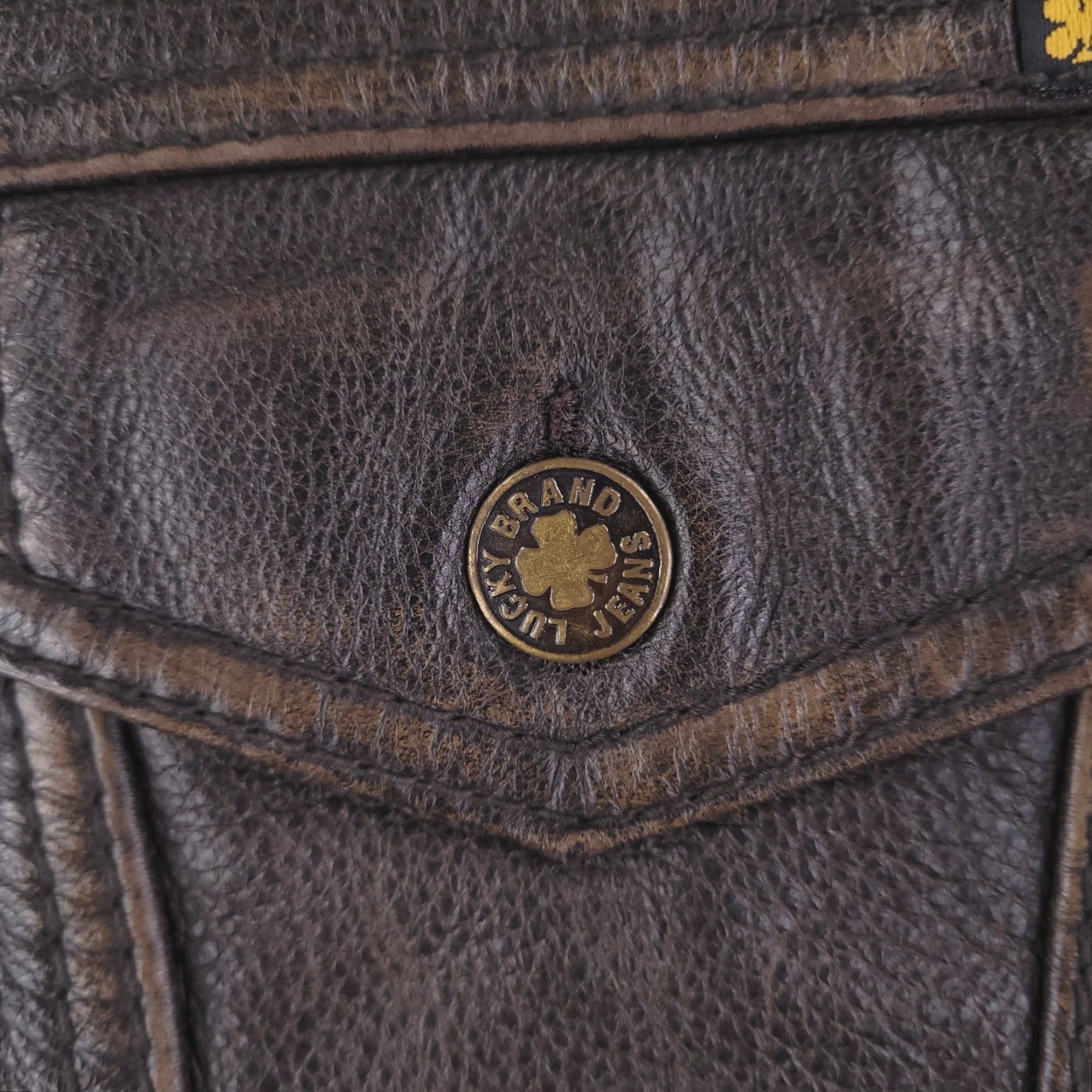 Lucky Brand Lucky Brand Leather Jacket Women's Medium Brown Real Heavyweight Dungarees Size 32" / US 10 / IT 46 - 3 Thumbnail