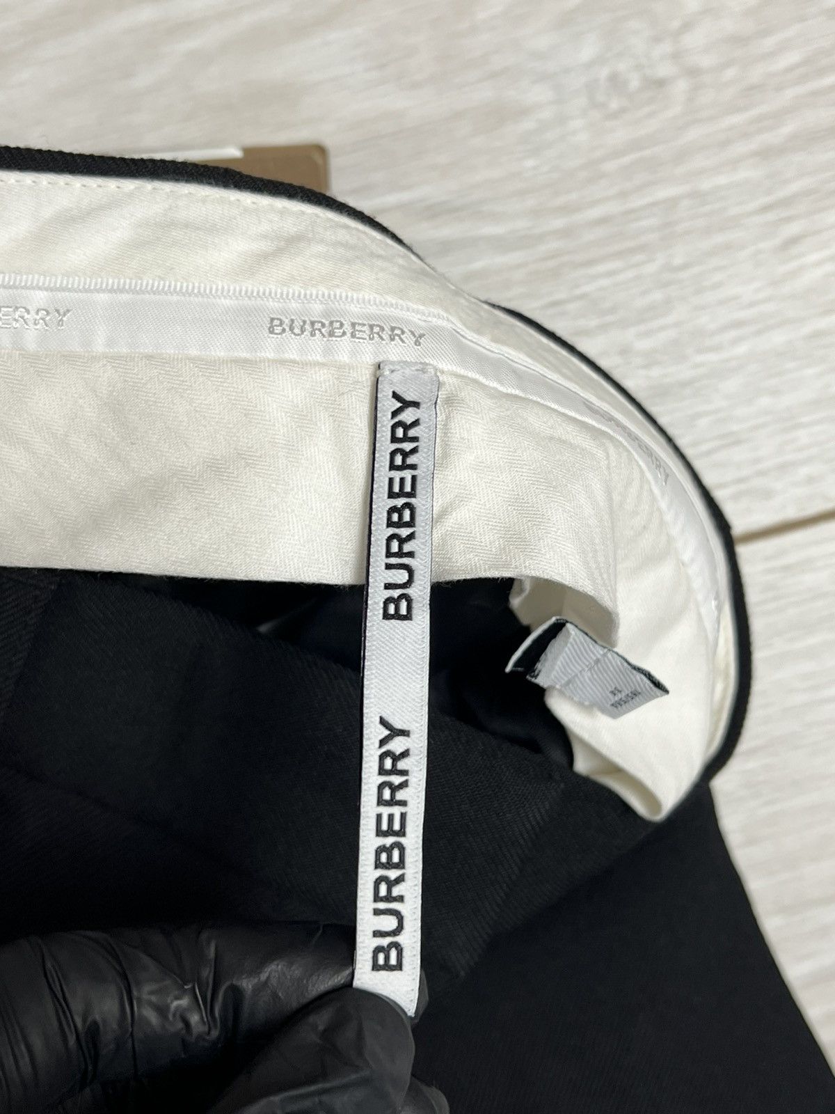 Burberry Burberry Laurel Wide-Leg Wool Trousers Black Logo Size 25" / US 0 / IT 36 - 14 Thumbnail