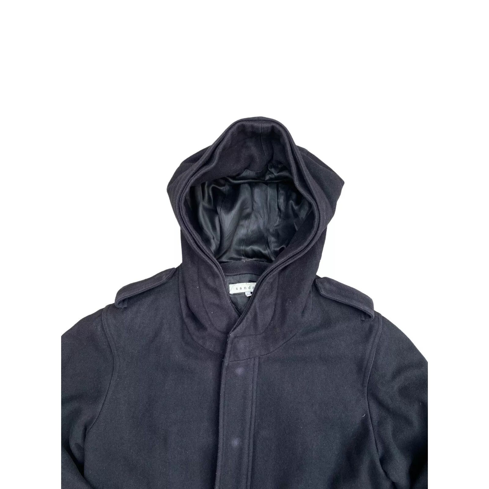 Sandro Navy Wool Parka Coat Size US L / EU 52-54 / 3 - 2 Thumbnail