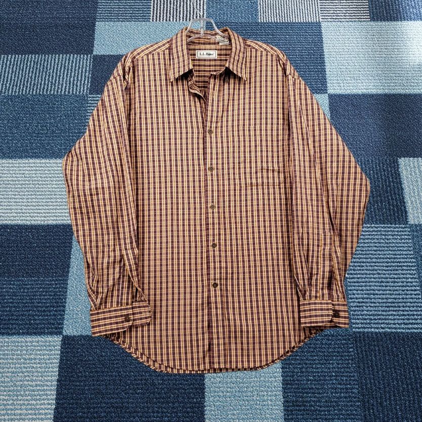 Vintage VINTAGE LL Bean Shirt Mens M Medium Hong Kong Button Up Orange Long Sleeve Size US M / EU 48-50 / 2 - 1 Thumbnail