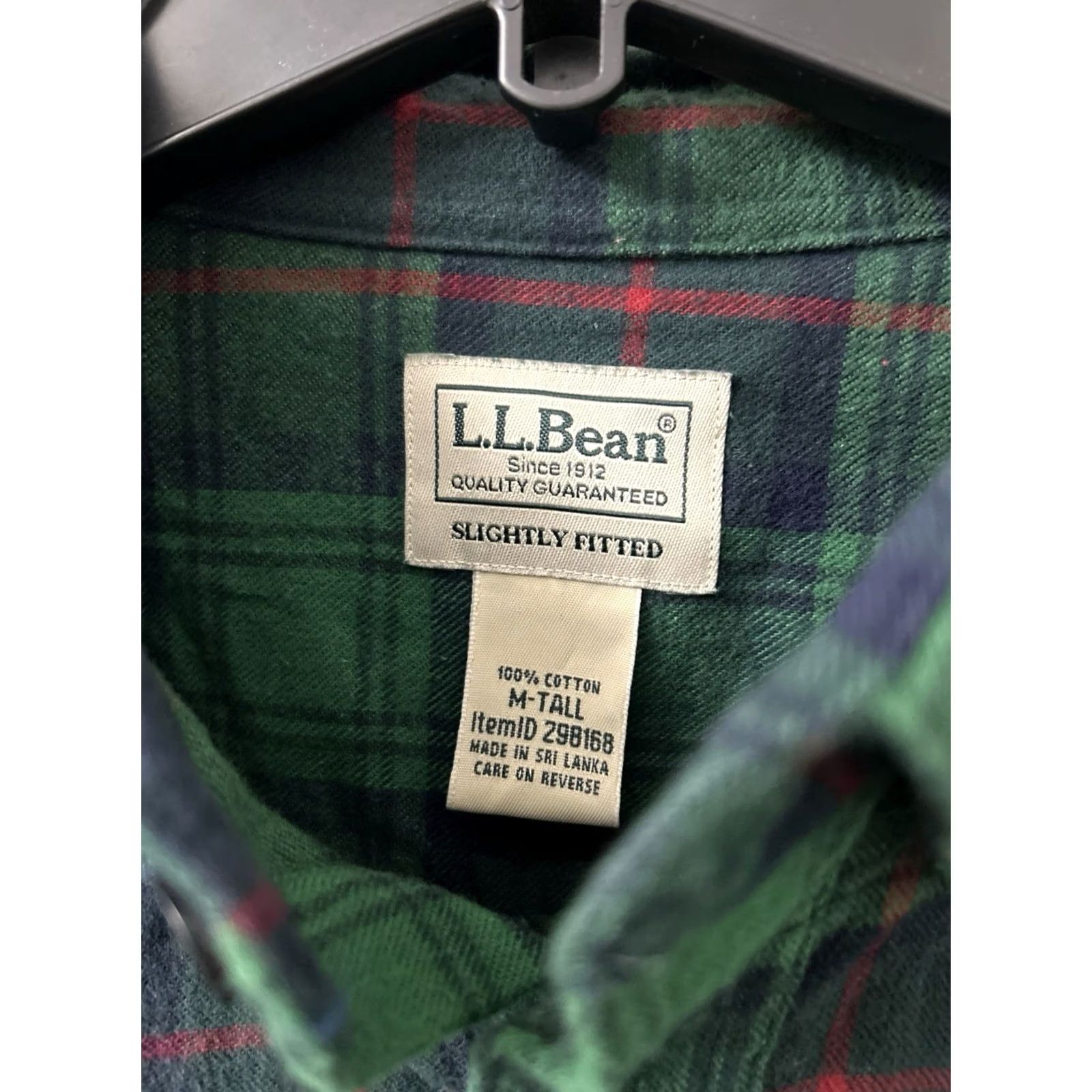 Vintage LL Bean Plaid Flannel Shirt Mens M Slim Button-Down Green 32.5” Pit 23” Vintage? No Size US M / EU 48-50 / 2 - 5 Thumbnail