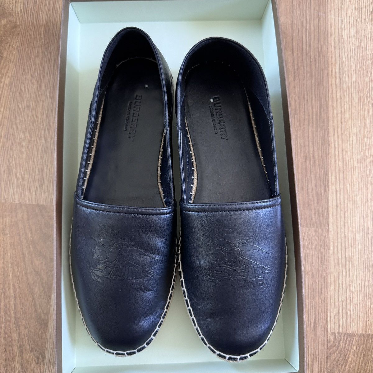 Burberry BURBERRY Men’s Leather EKD Motif Espadrille Black Size 41 Size US 8 / EU 41 - 2 Thumbnail
