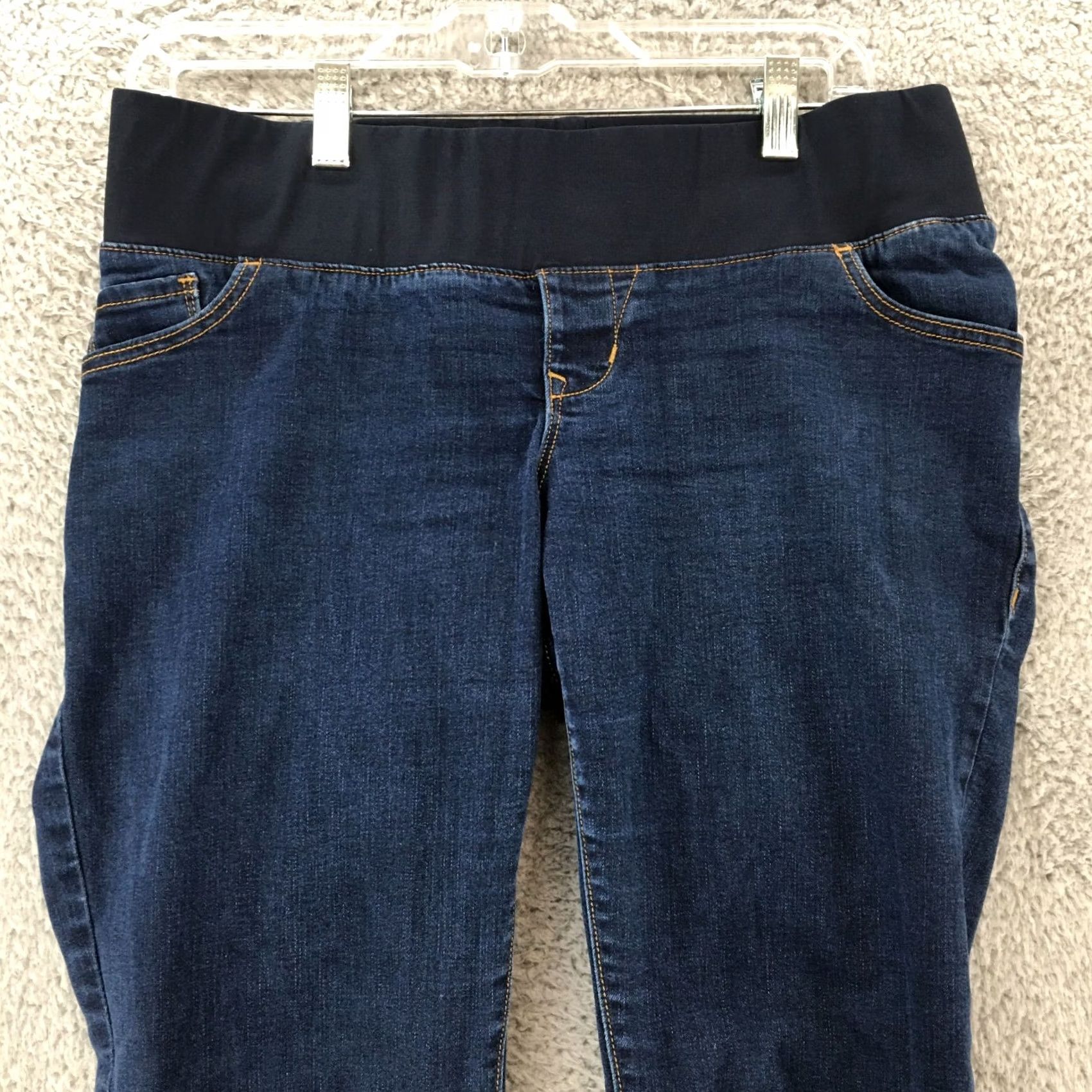 Old Navy Old Navy Jeans Womens 8 Maternity Denim Skinny Low Rise Dark Blue 5-Pocket Stretch Comfort Pull On Size 30" / US 8 / IT 44 - 2 Thumbnail