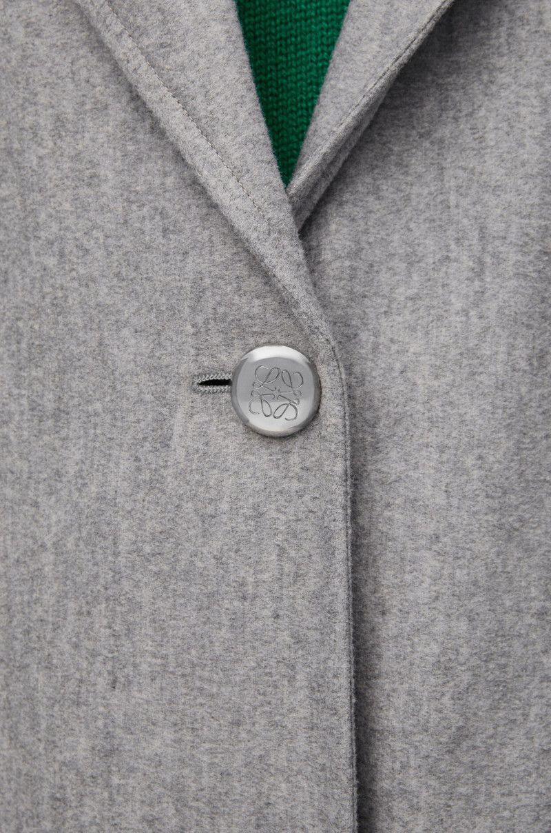 Loewe o1in1g0426 Pebble Coat in Wool and Cashmere in Light Grey Size M / US 6-8 / IT 42-44 - 5 Thumbnail