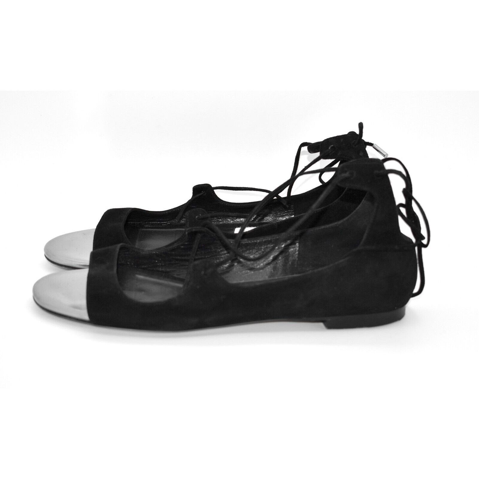 Jimmy Choo B5 JIMMY CHOO Vernie Black Suede Flat Shoes Size 37.5 $775 Size US 7.5 / IT 37.5 - 4 Thumbnail