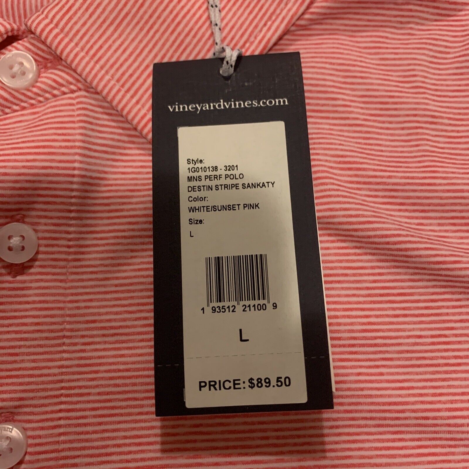 Vineyard Vines Vineyard Vines Polo Shirt Mens Large Performance Red Striped Size US L / EU 52-54 / 3 - 10 Thumbnail