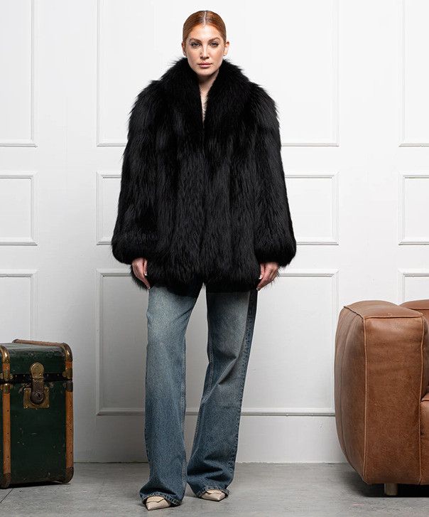 Other Women’s Black Fox Fur Coat Size L / US 10 / IT 46 - 1 Thumbnail