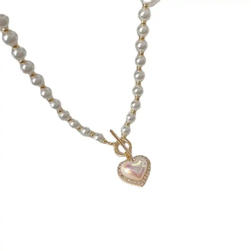 Jewelry Pearl Heart Necklace Size ONE SIZE - 2 Thumbnail