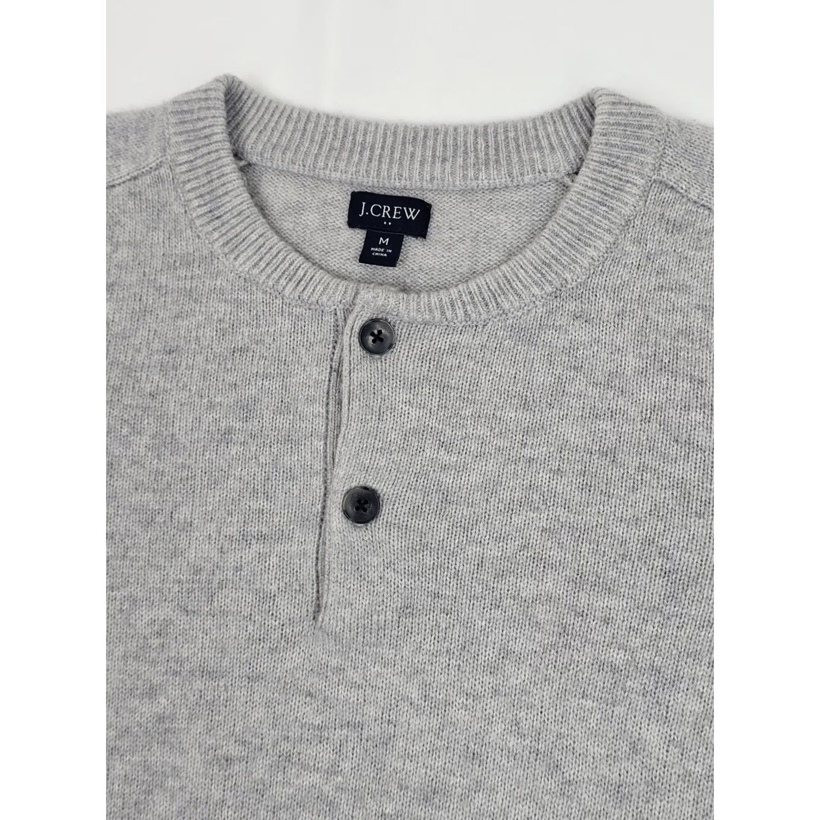 J.Crew J.CREW Lambswool Blend Henley Sweater Men M Gray Crew Neck EUC Pullover Knit Long Sleeve Solid Pattern Casual Preppy Size US M / EU 48-50 / 2 - 2 Thumbnail