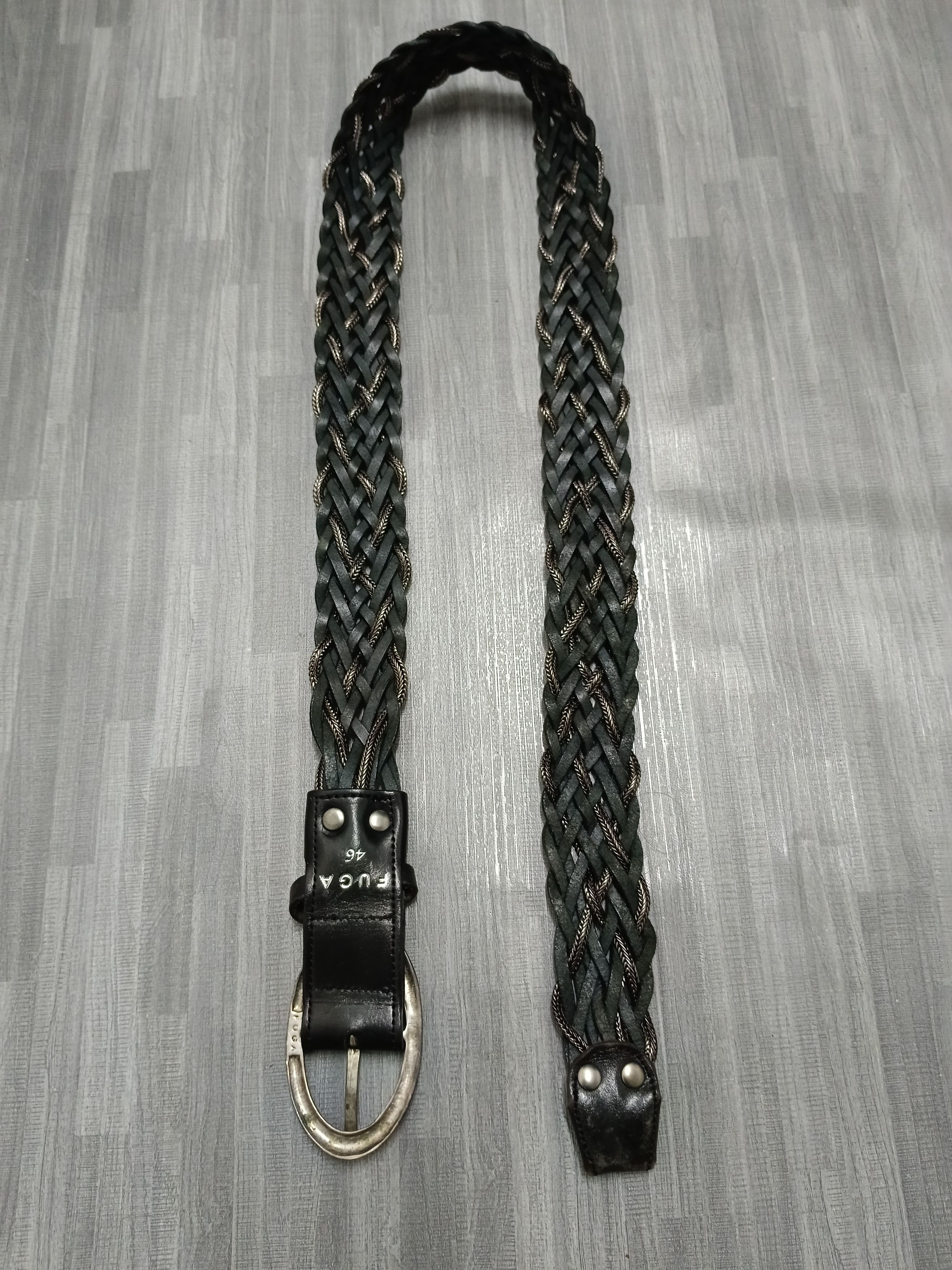 GOSTAR DE FUGA "FUGA Japan Wide Braided Leather Belt" Size ONE SIZE - 4 Thumbnail
